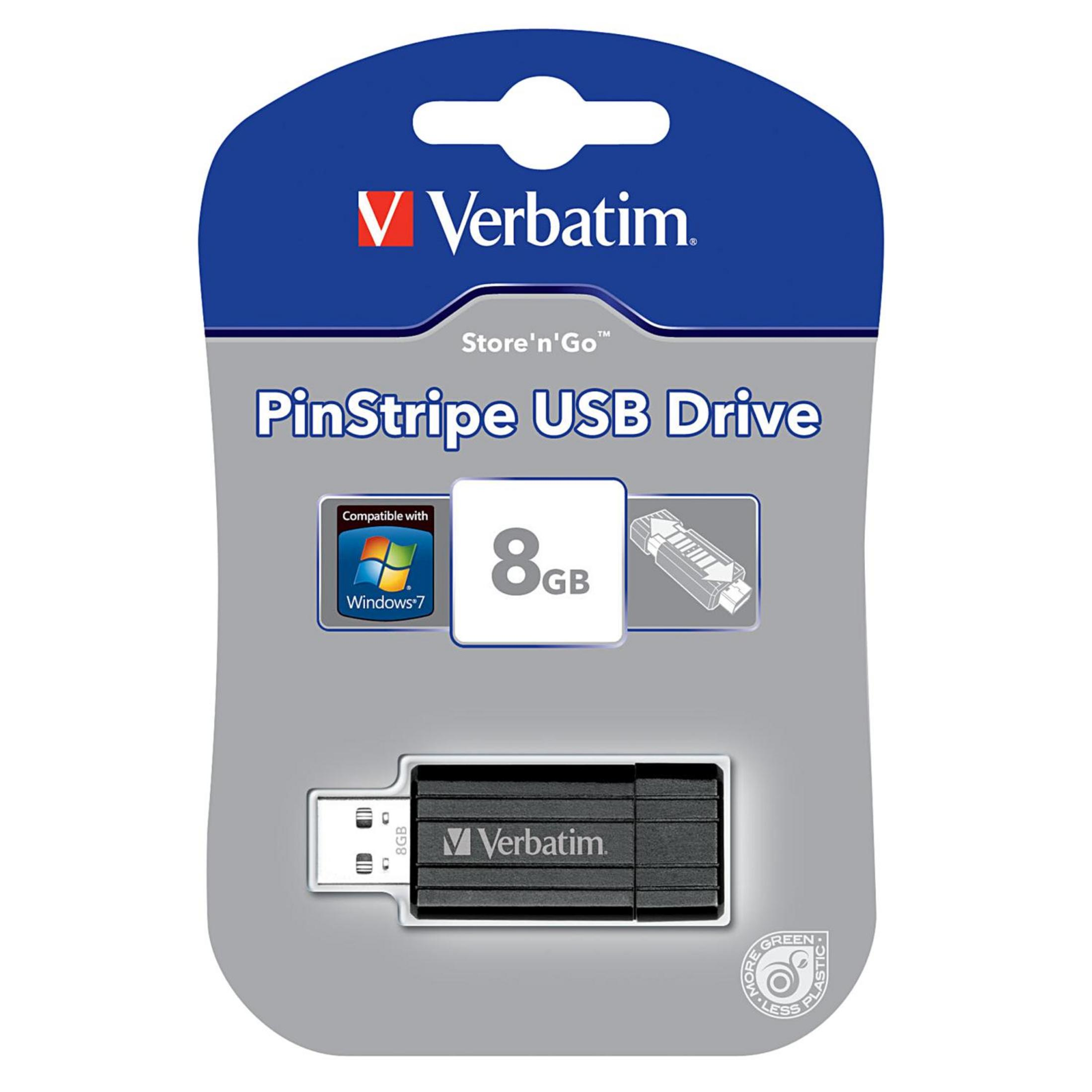 VERBATIM 49062 8GB (Schwarz, STRIPE USB-Stick USB PIN 8 GB) DRIVE 2.0