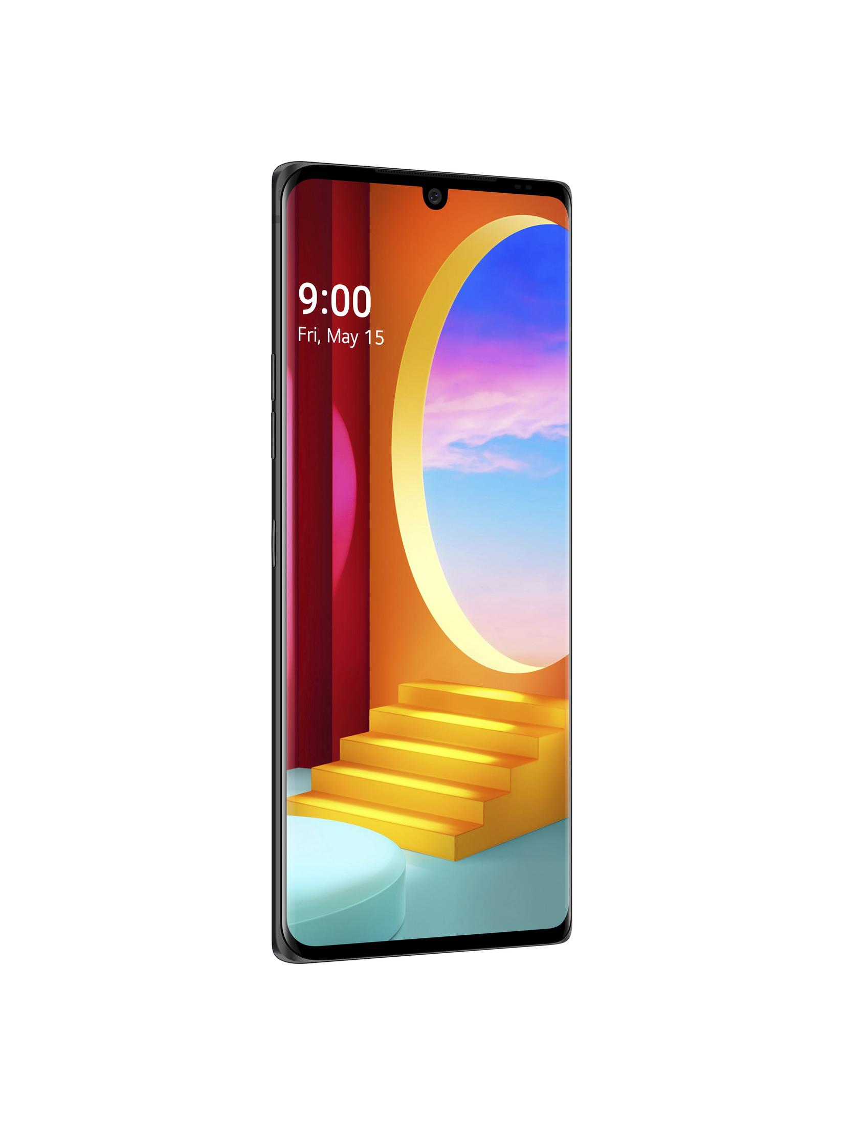 Smartphone mit orange-gelbem Farbverlauf auf dem Bildschirm, auf weißem Hintergrund.