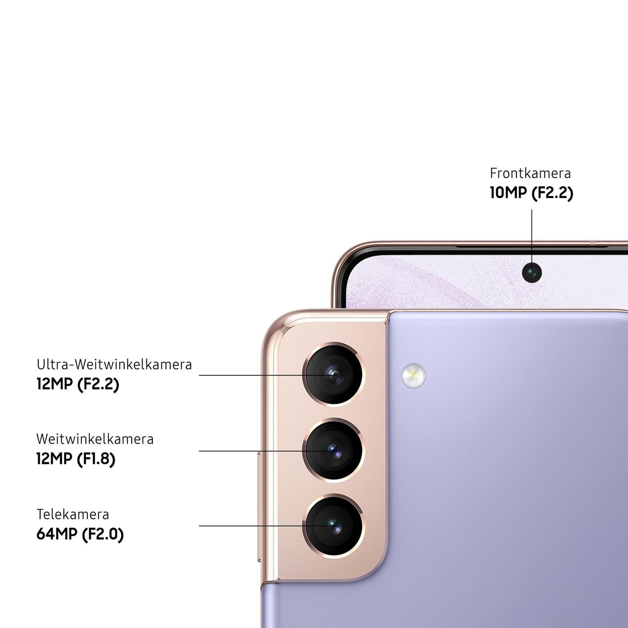 Zbliżenie na zestaw aparatów smartfona, z etykietami specyfikacji.