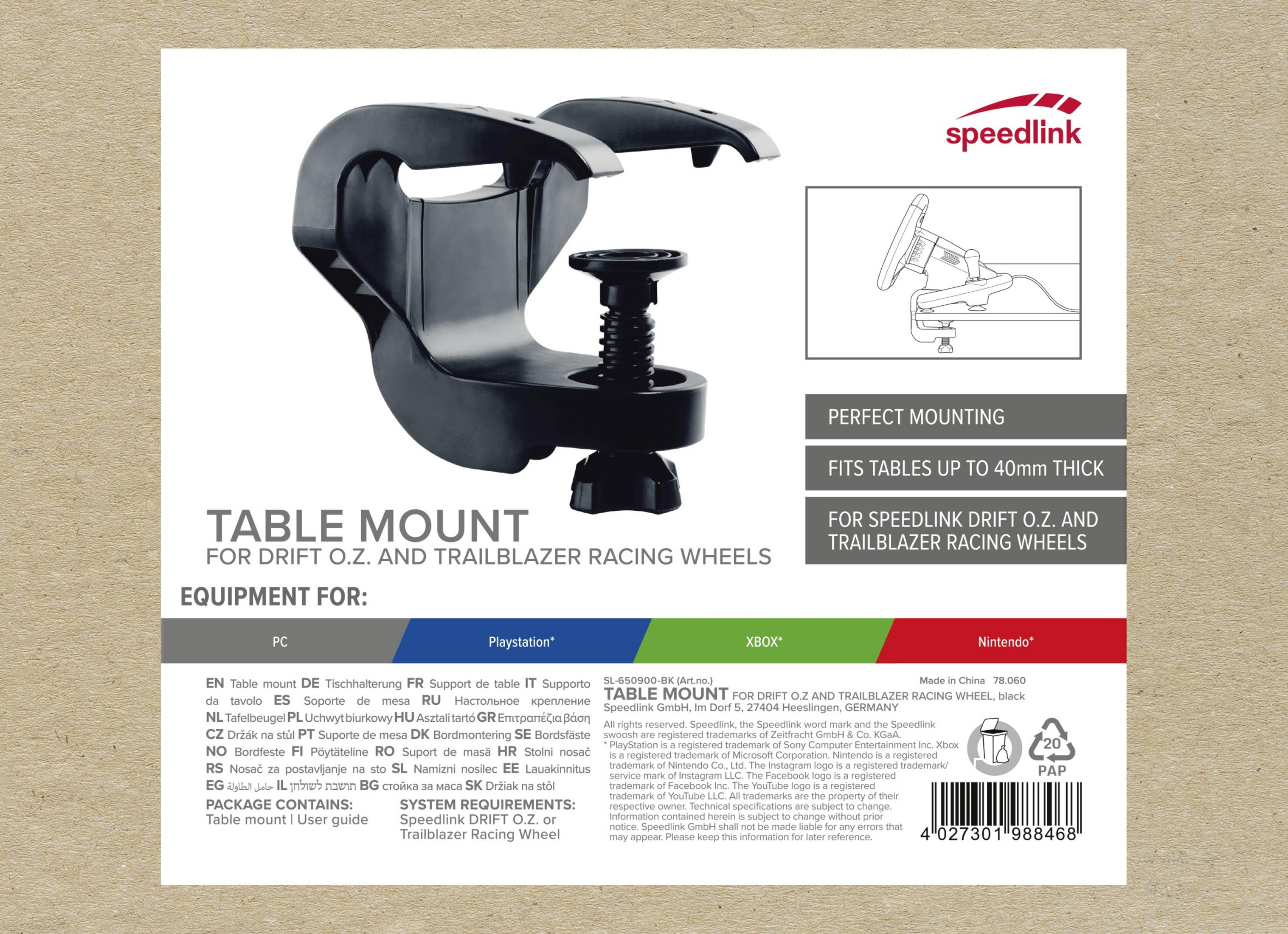 SPEEDLINK Table Mount, Tischhalterung, schwarz