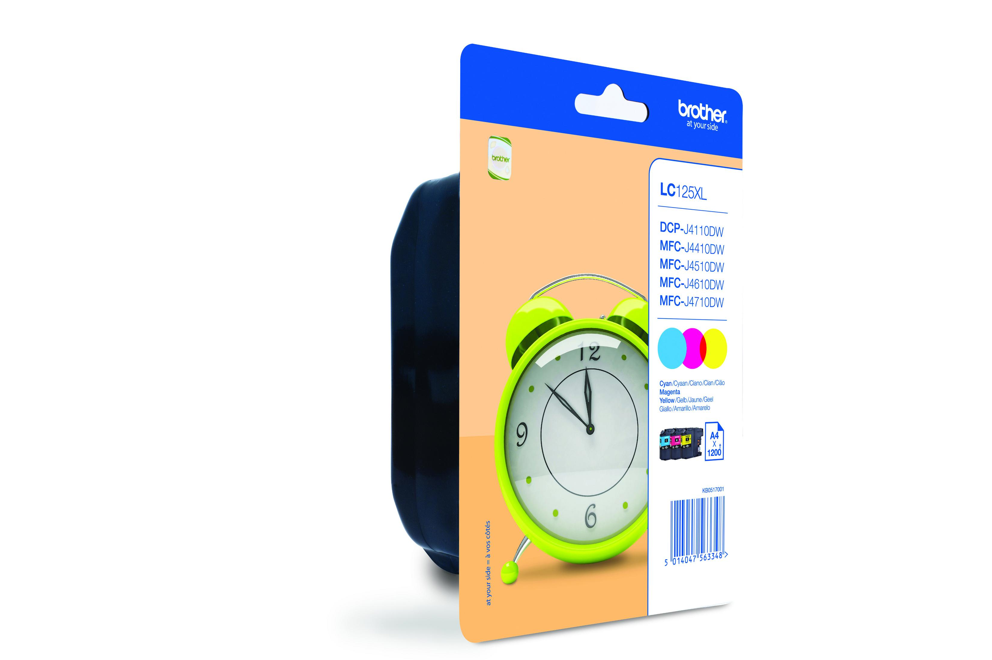 Opakowanie wkładu atramentowego z zielonym obrazem budzika i szczegółami produktu.