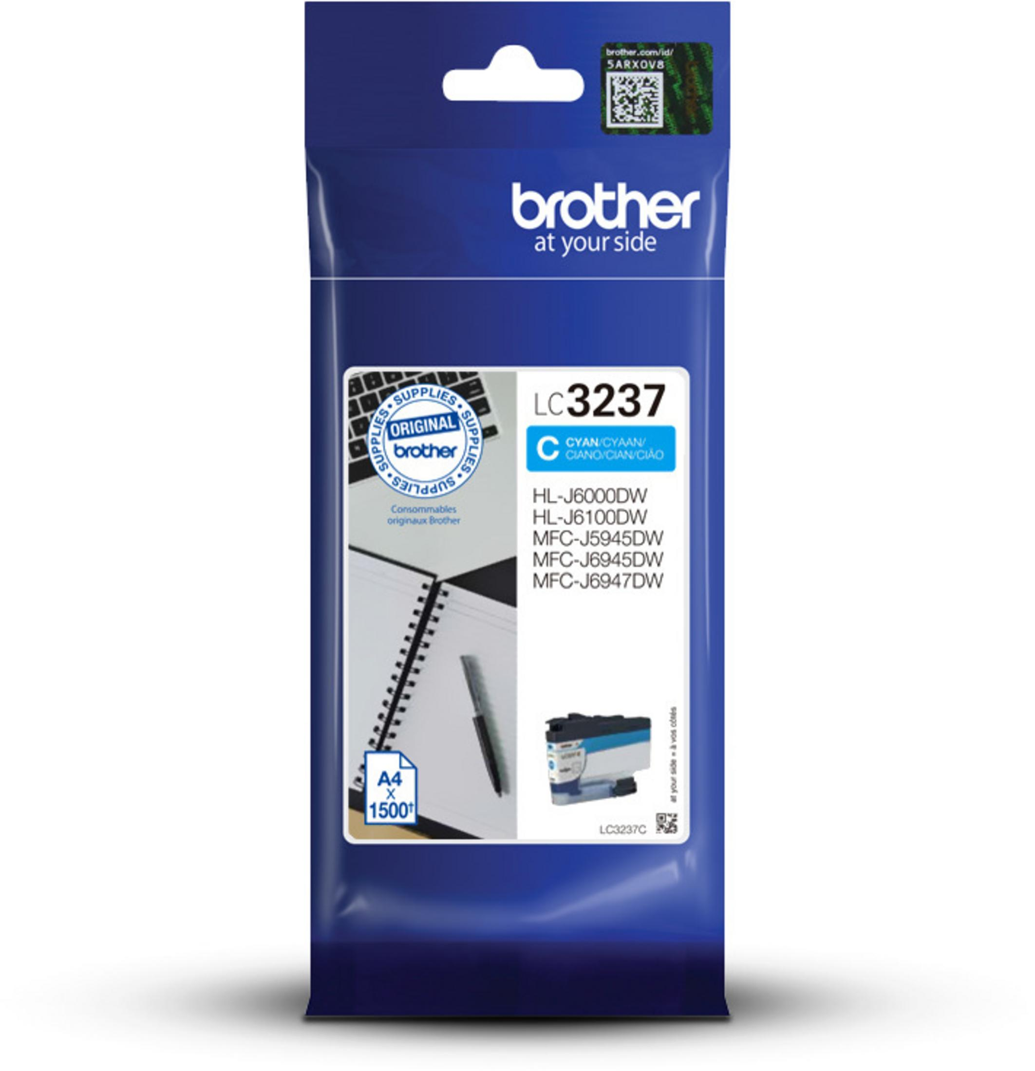 Brother ink cartridge package with text and a printer cartridge image.