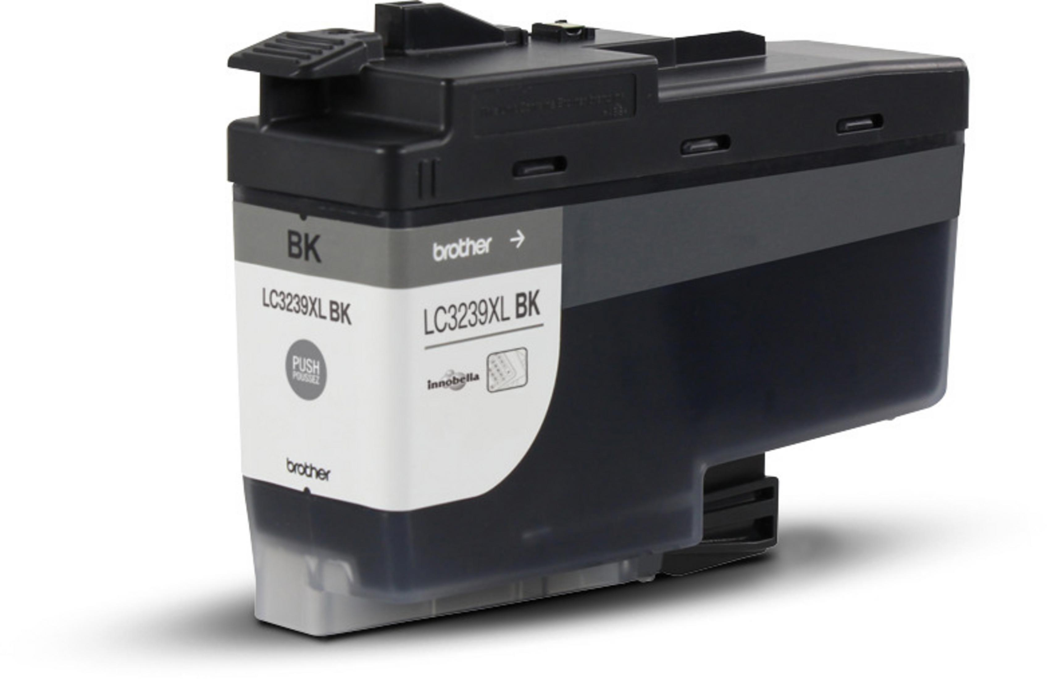A black ink cartridge with the text 'LC3239XL BK' on it.