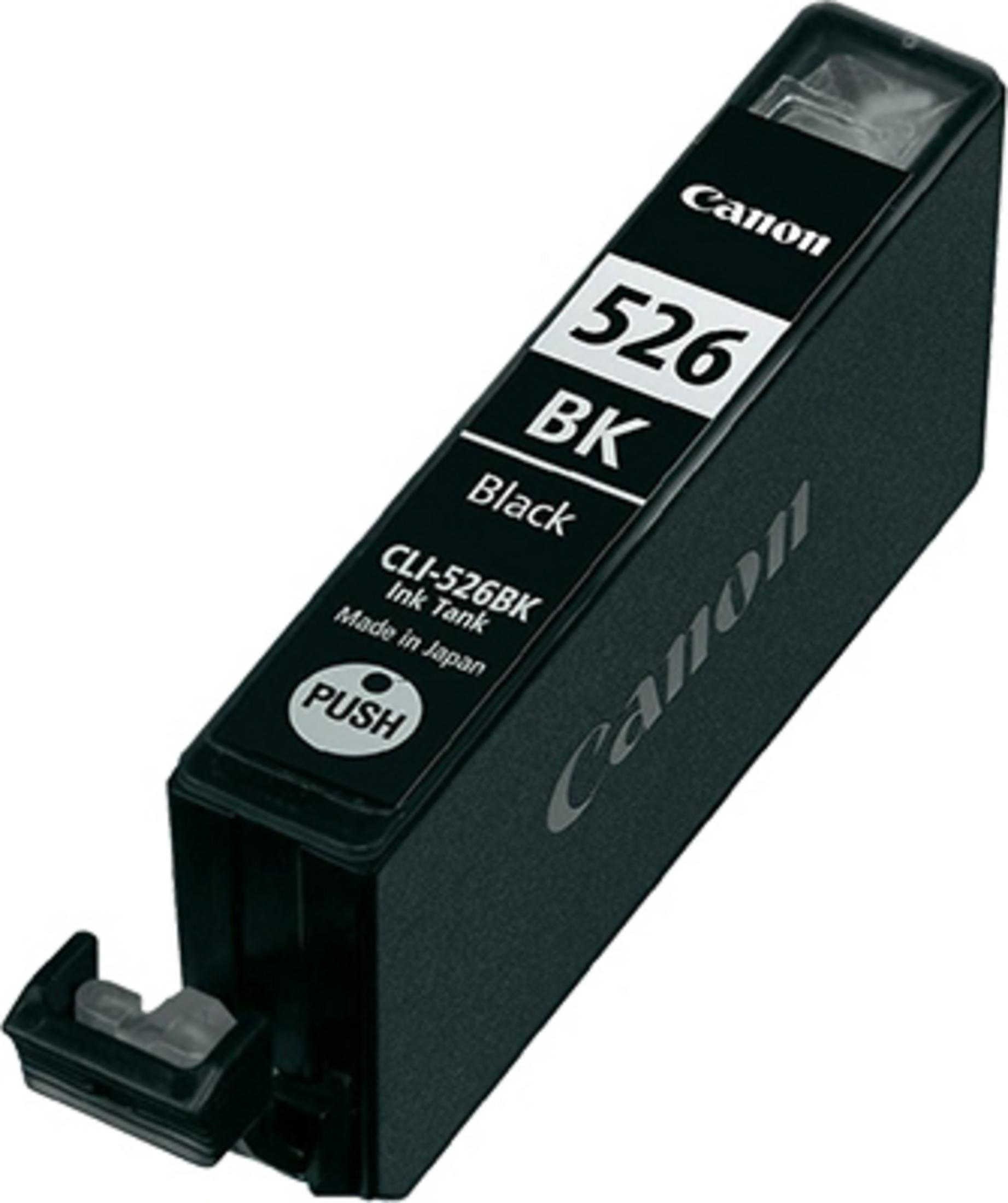 Zwarte inktcartridge met het label '526 BK Black' en het Canon-logo.