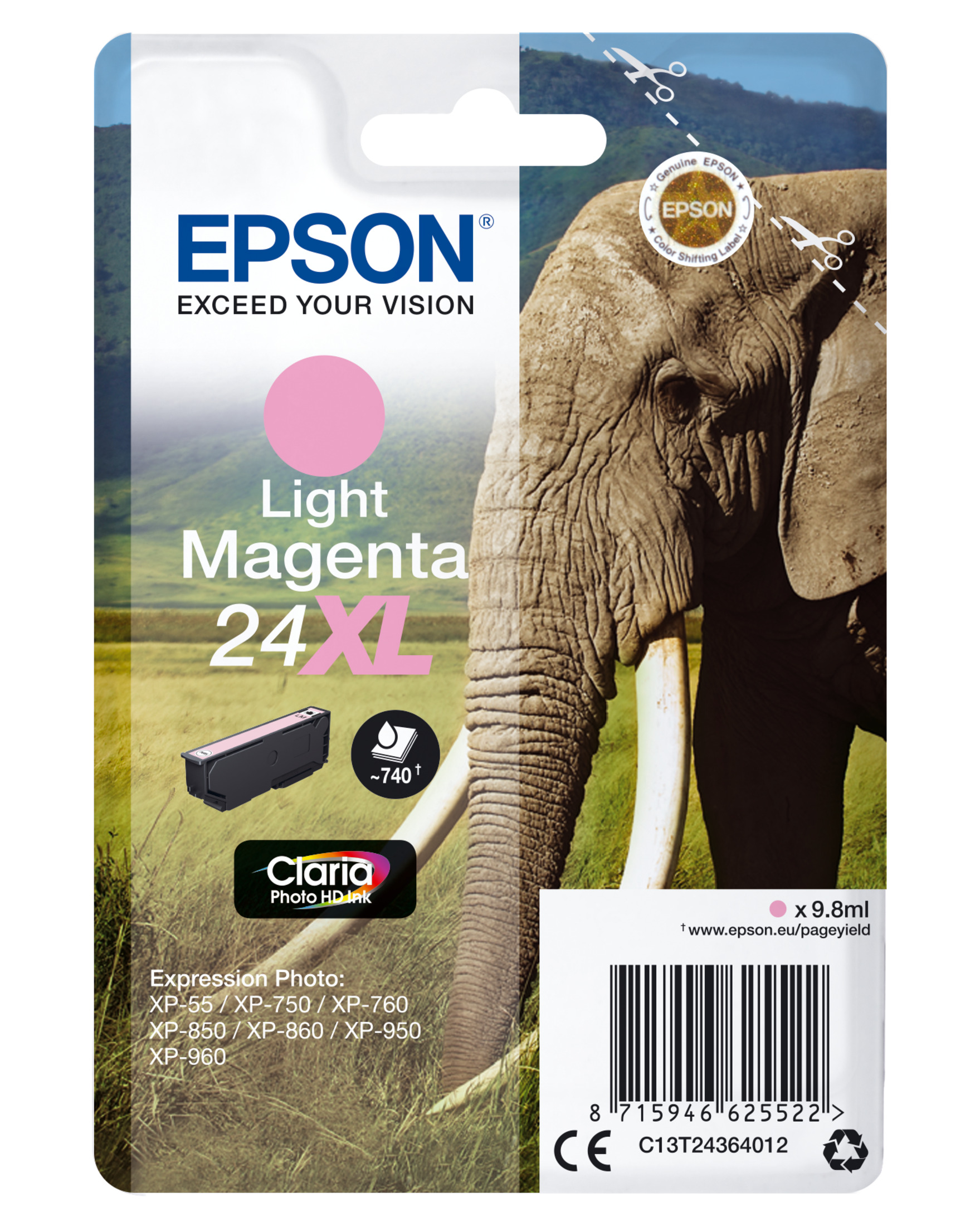 (C13T24364012) magenta Tinte photo EPSON 24XL