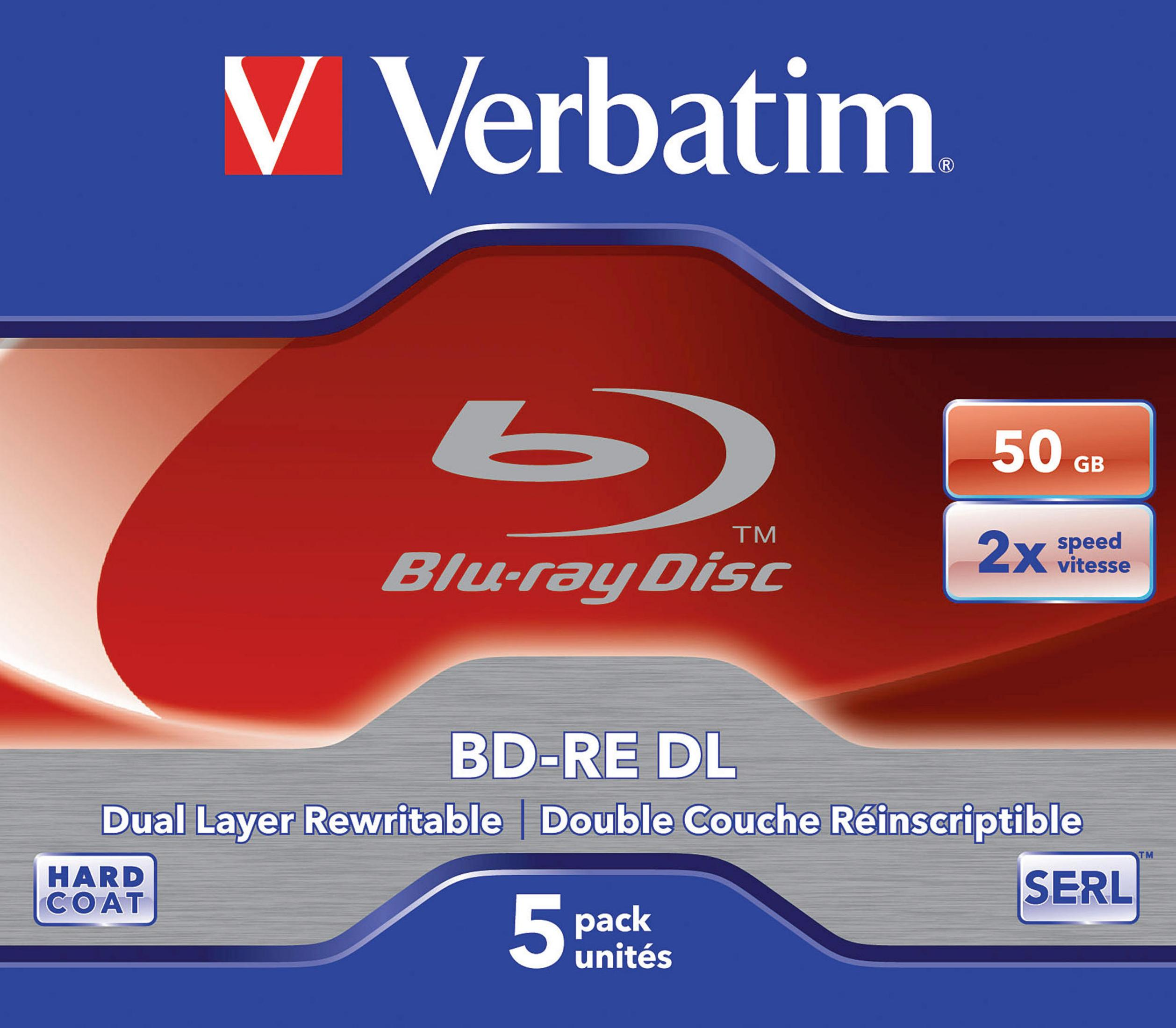 VERBATIM 43760 DUAL Rohling 5ST JC 50GB BD-RE WEISS