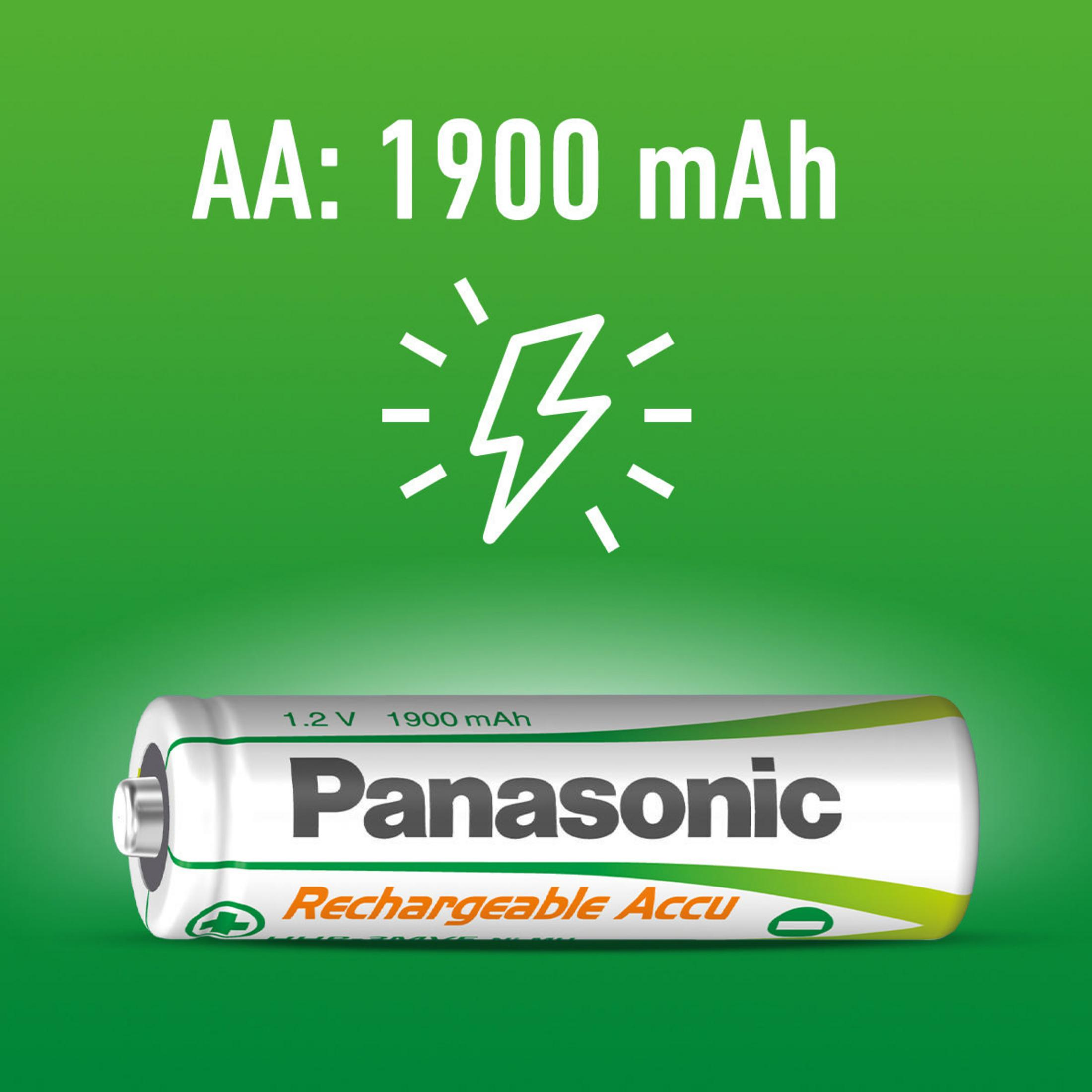 Akumulator AA z zielono-białą etykietą i symbolem błyskawicy.