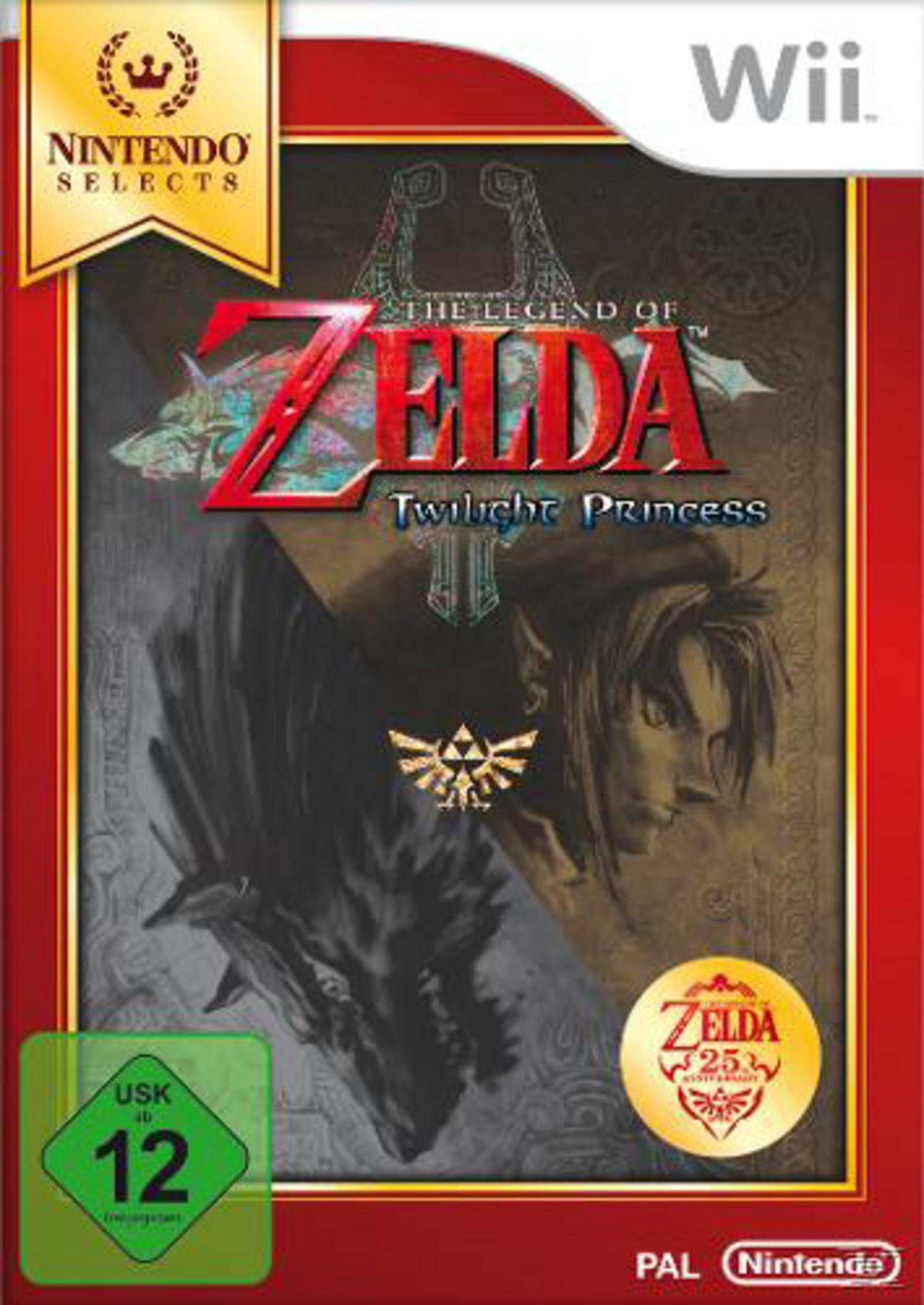 Wii-Spielbox für 'The Legend of Zelda: Twilight Princess' mit Charakter.