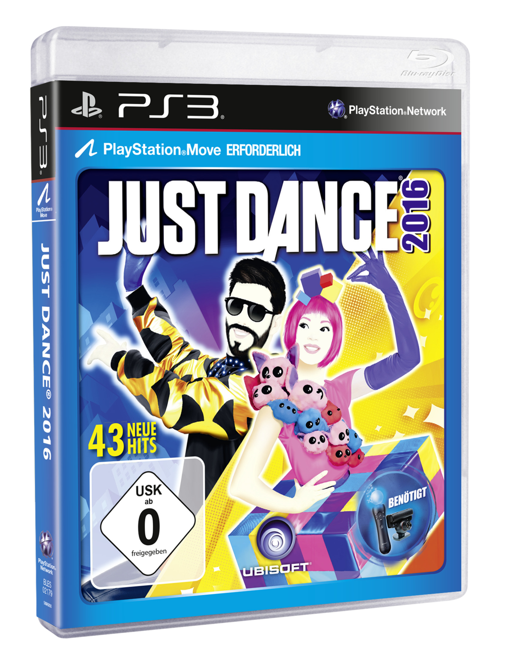 Just Dance 2016 PS3-Spielcover mit tanzenden Leuten.