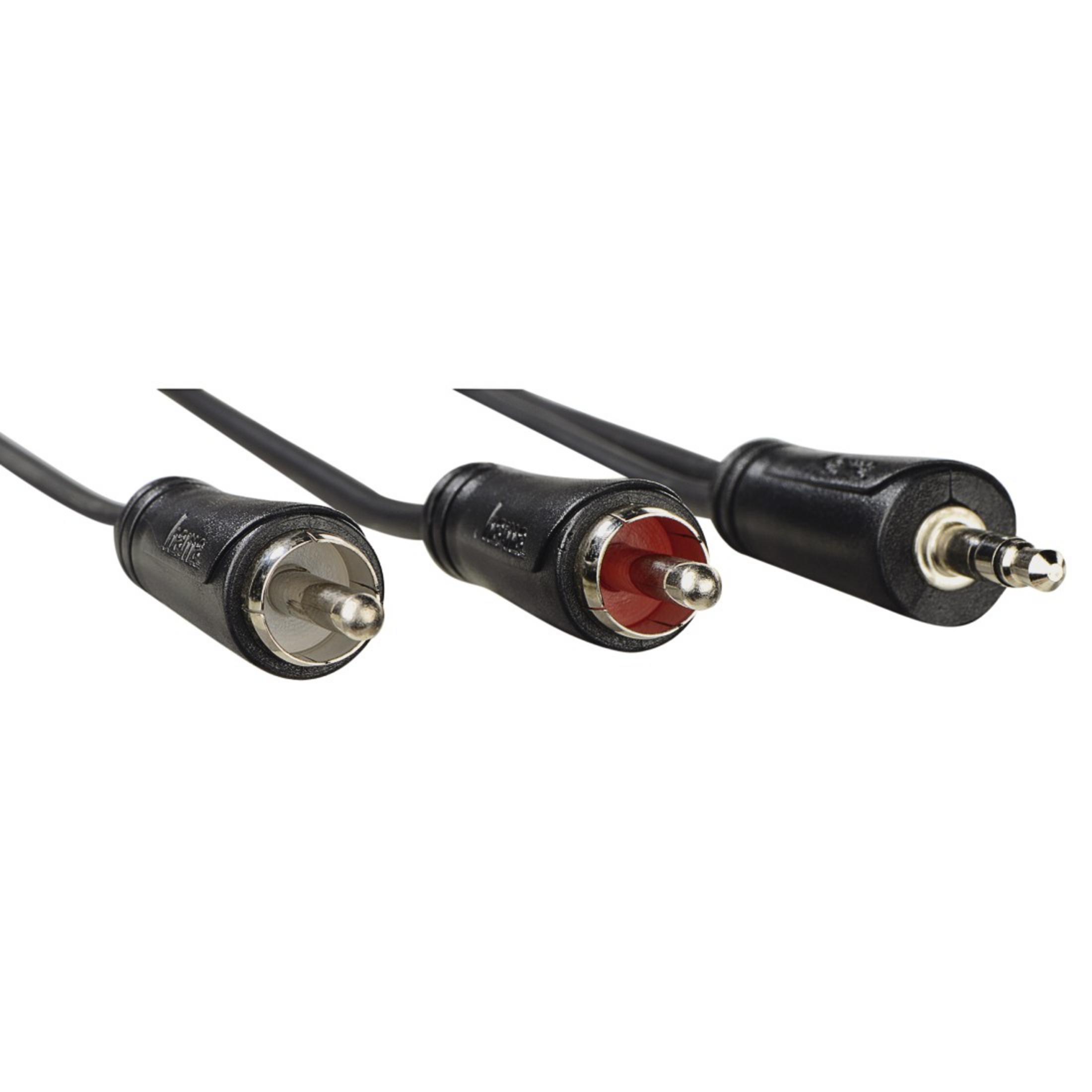Cables de audio con conectores: RCA, 3.5mm y otro RCA.