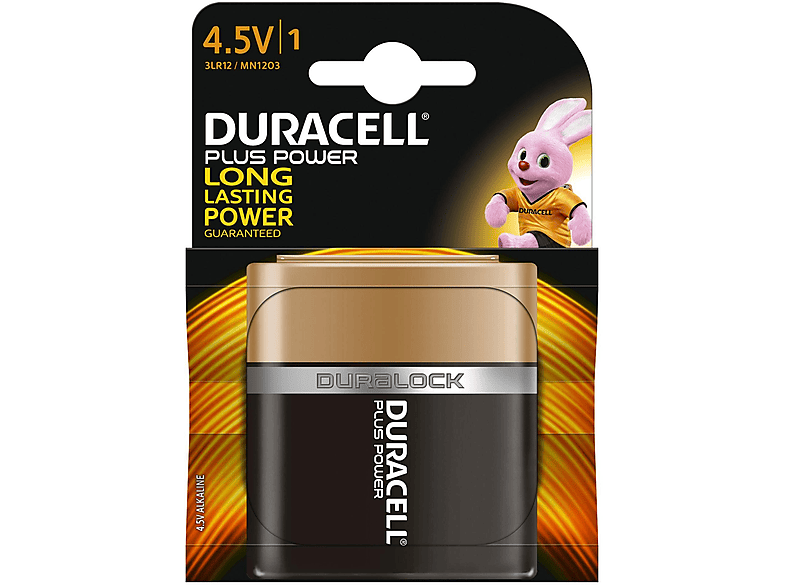 Duracell Plus Power Alkaline Batterie 4,5V (MN1203) – Langlebige Energie Für Alltagsgeräte – 1 Stück