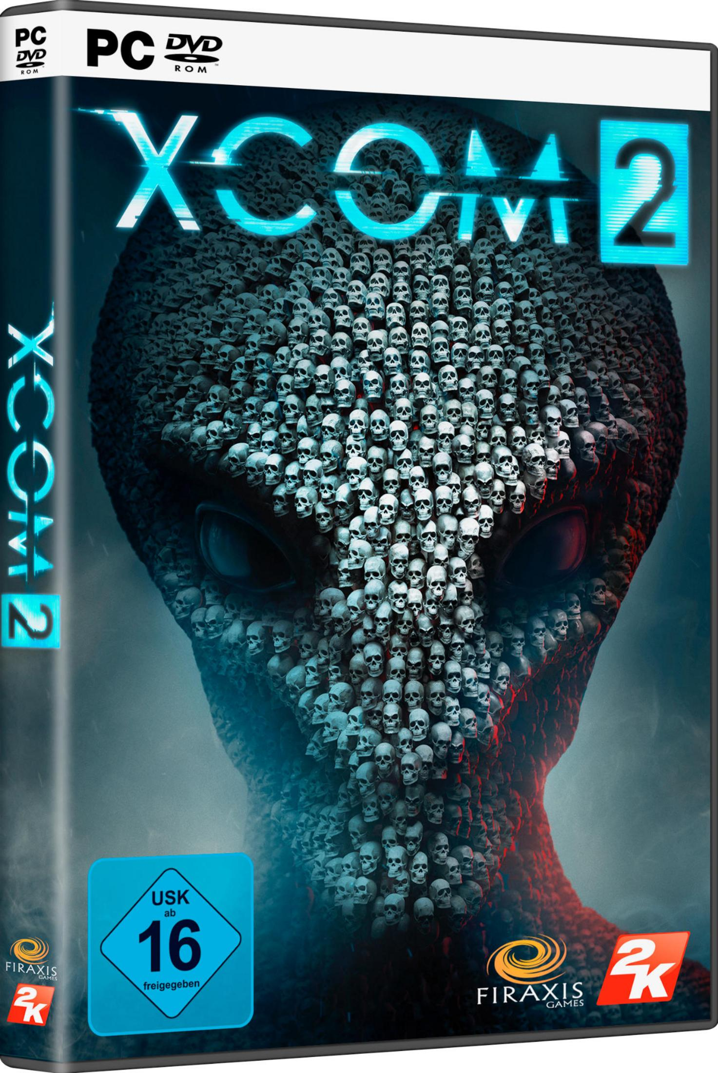 XCOM 2 PC-Spielcover, Alien-Gesicht aus Schädeln.