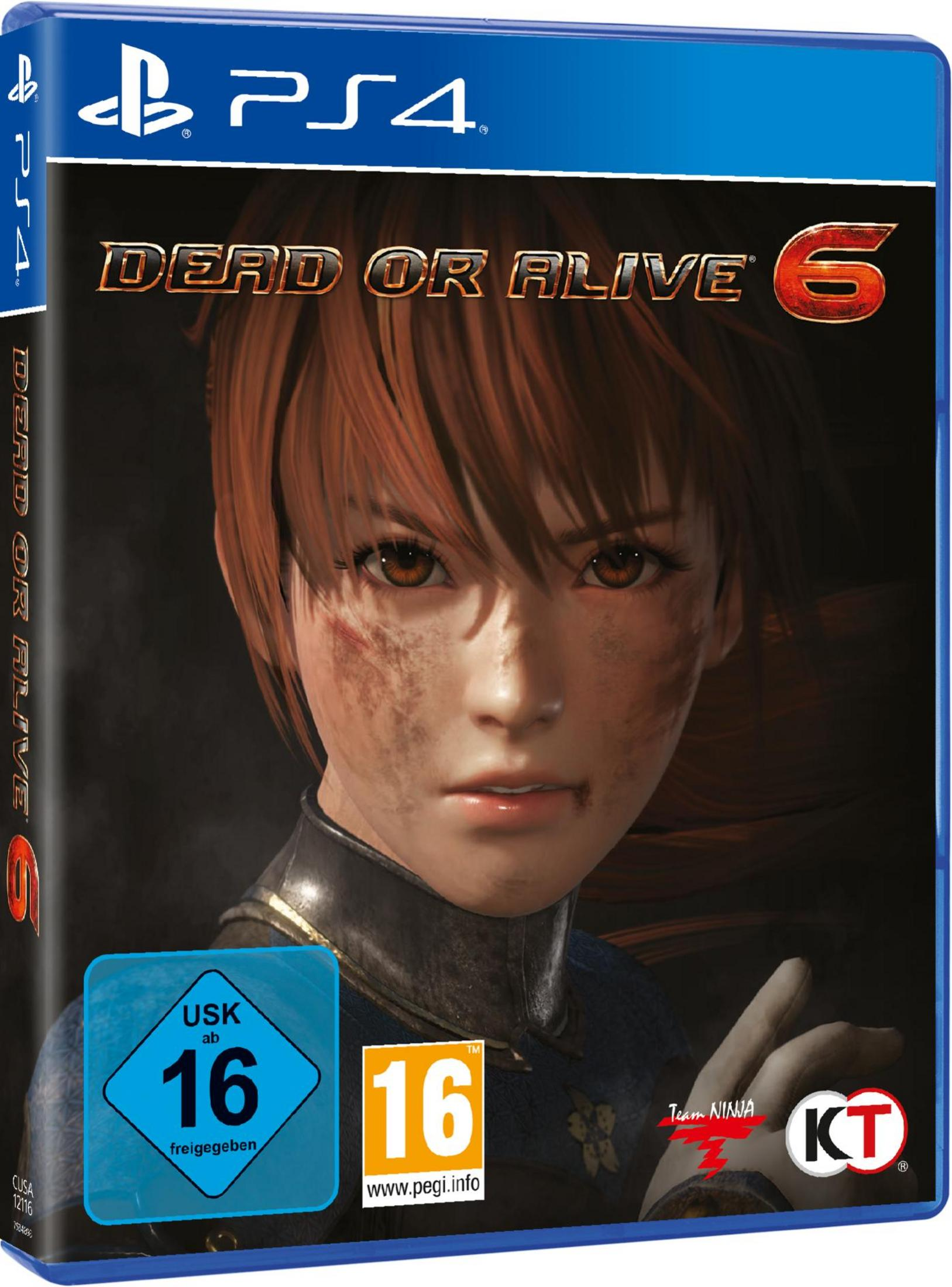 Videospiel-Cover von Dead or Alive 6. Eine Frau mit roten Haaren wird abgebildet.