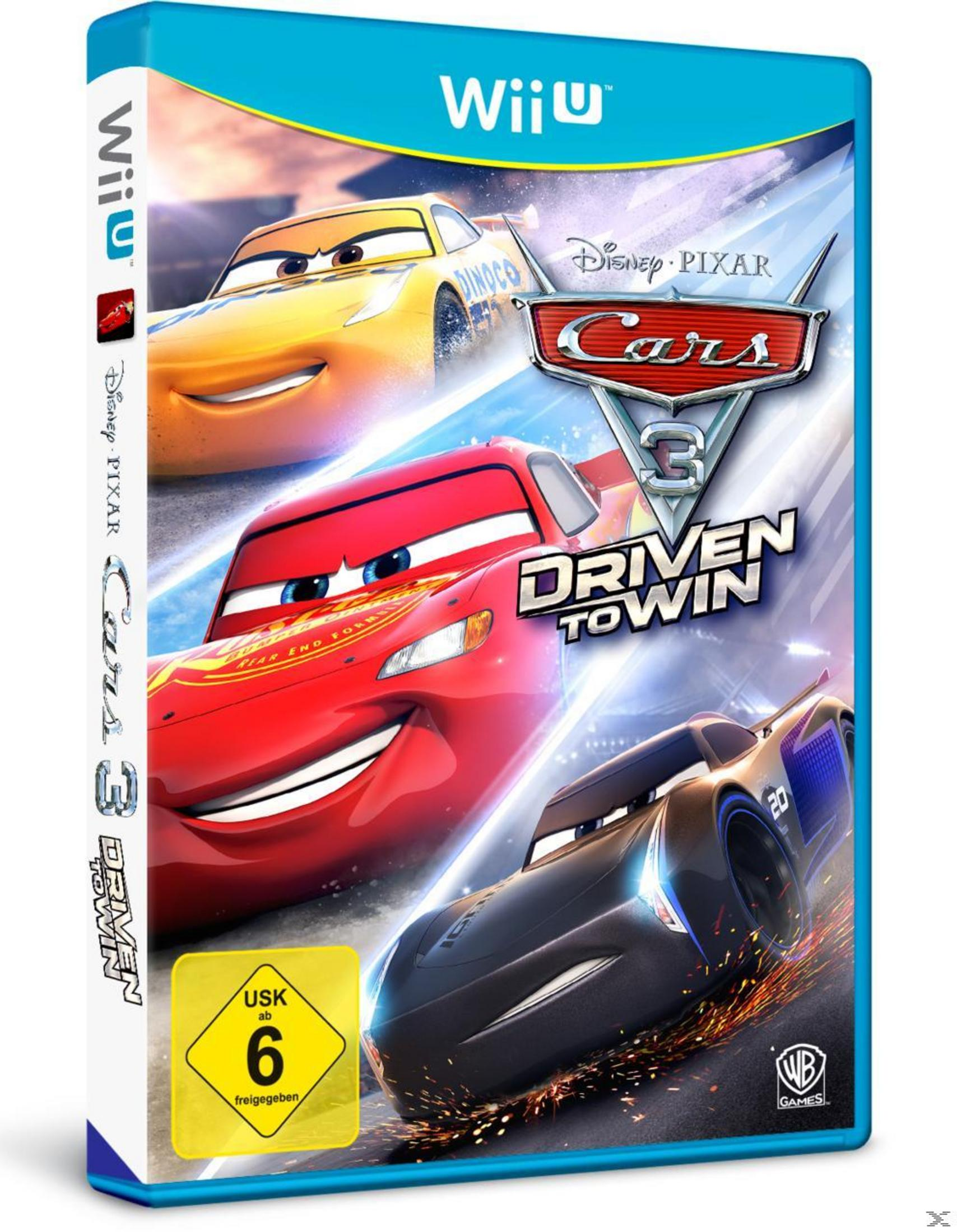 Wii U-Spielhülle: Cars 3, mit Lightning McQueen, Jackson Storm und Cruz Ramirez.