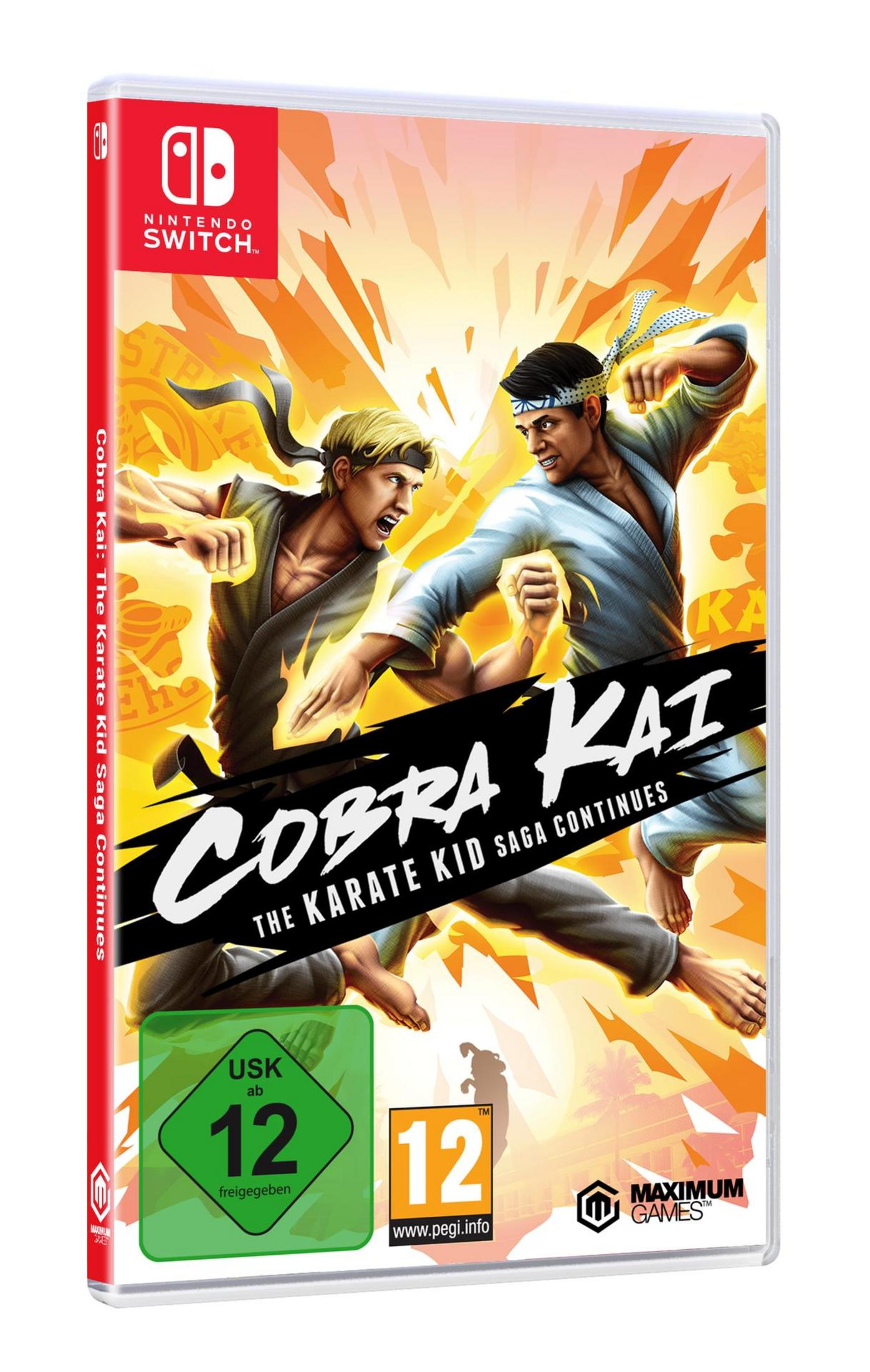 Cobra Kai: The Karate Kid Spiel-Box-Art mit zwei kämpfenden Charakteren.