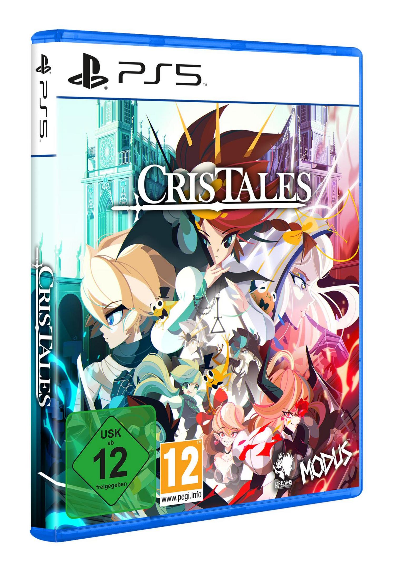 PS5-Spielverpackung für 'Cristales' mit Spielfiguren auf dem Cover.
