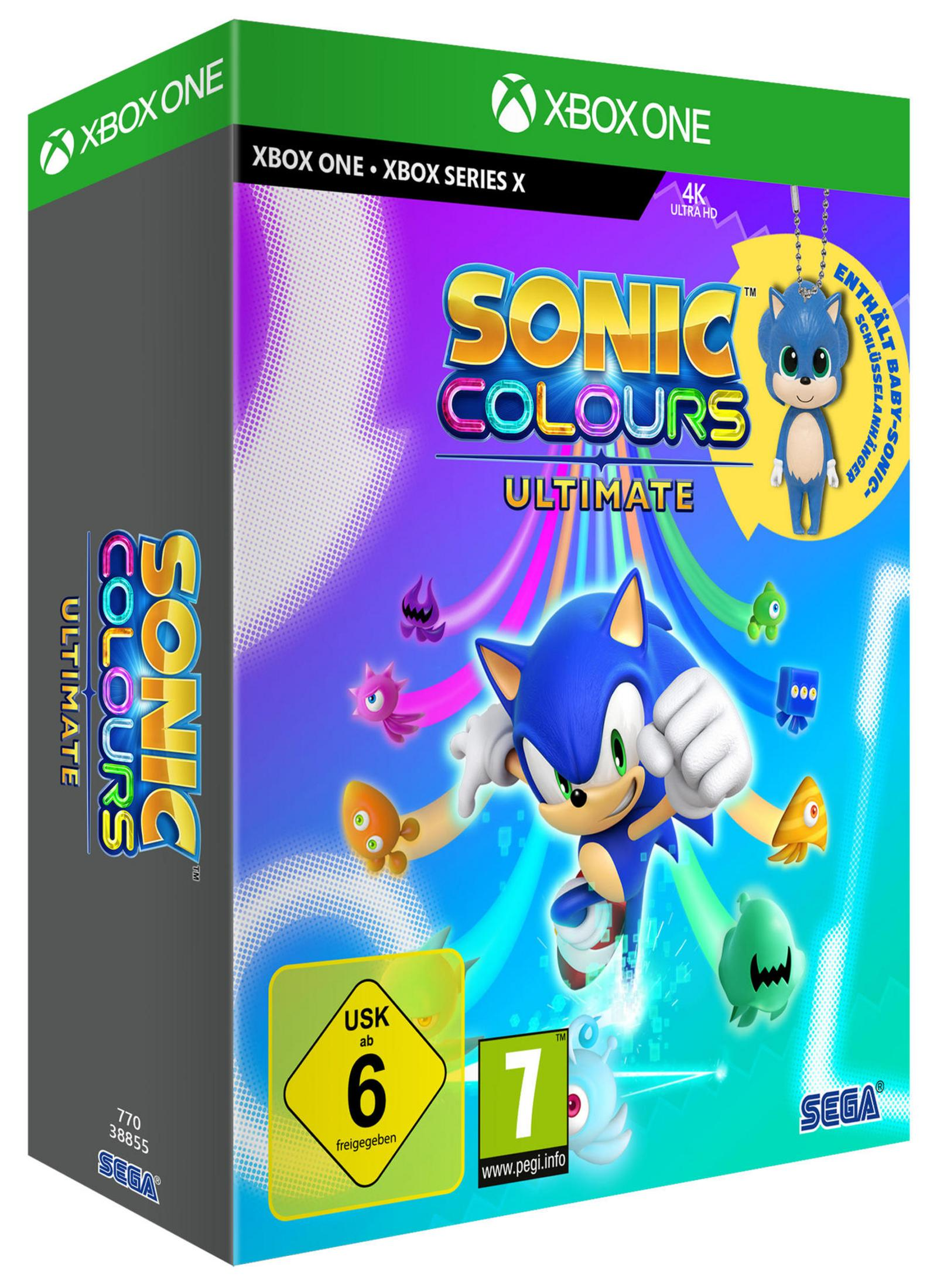Sonic-Spielbox. Sonic rennt mit leuchtenden Farben. Die Box hat Sonic und den Titel des Spiels.