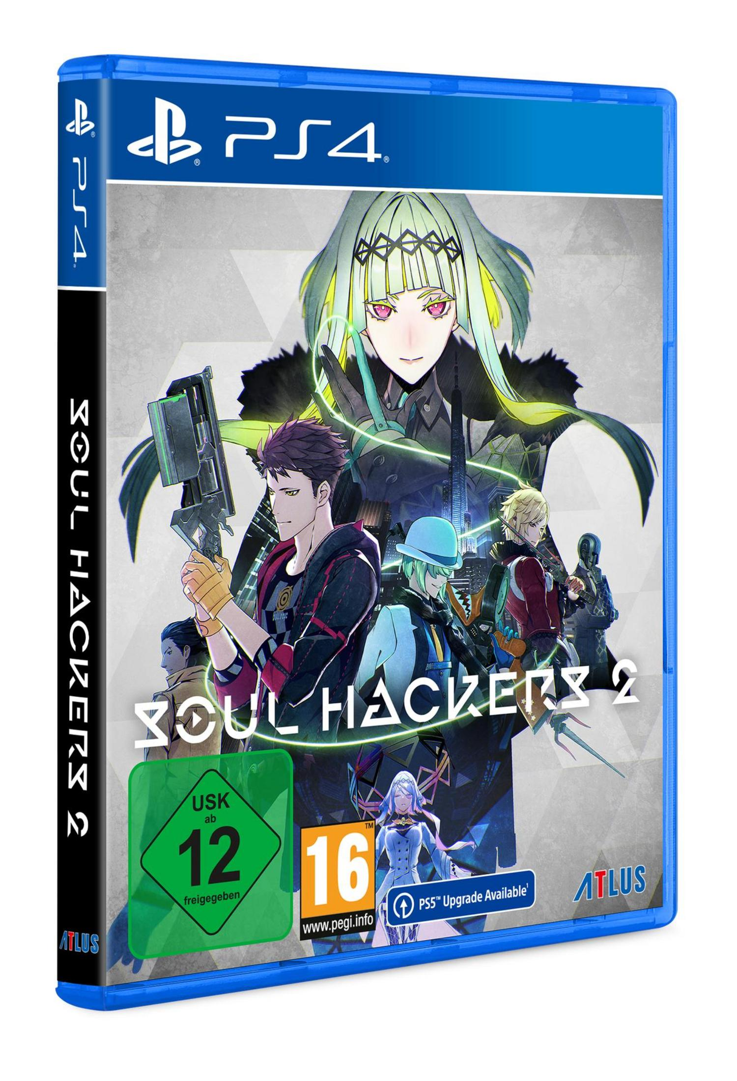 Caja del juego Soul Hackers 2. La portada muestra varios personajes en un entorno futurista.