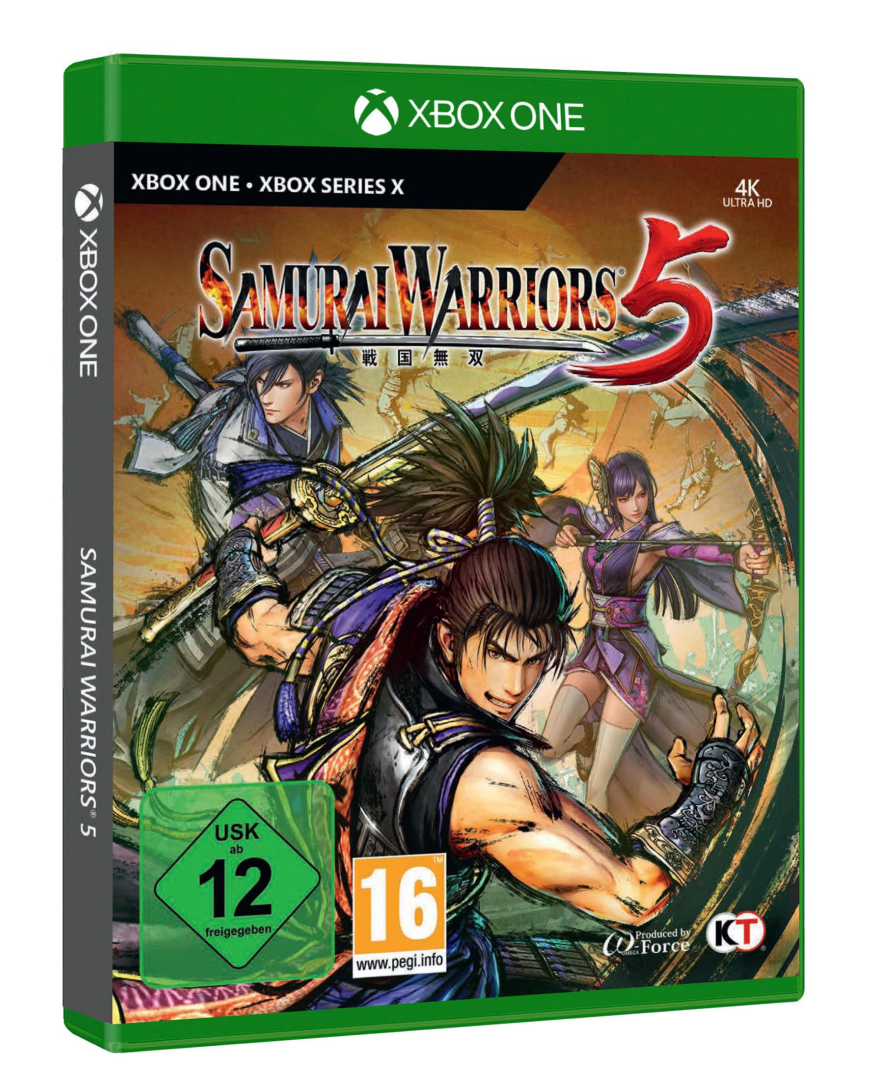 Xbox One Spielbox für Samurai Warriors 5. Enthält Charakterillustrationen.
