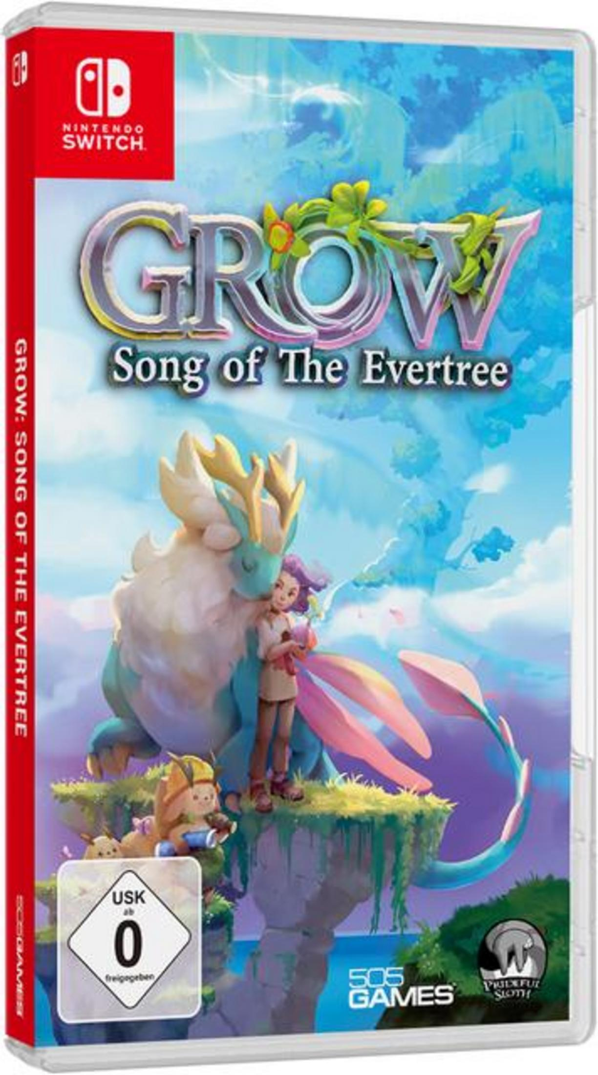 Spielcover: Grow: Song of the Evertree, Switch, Fantasy-Charaktere.