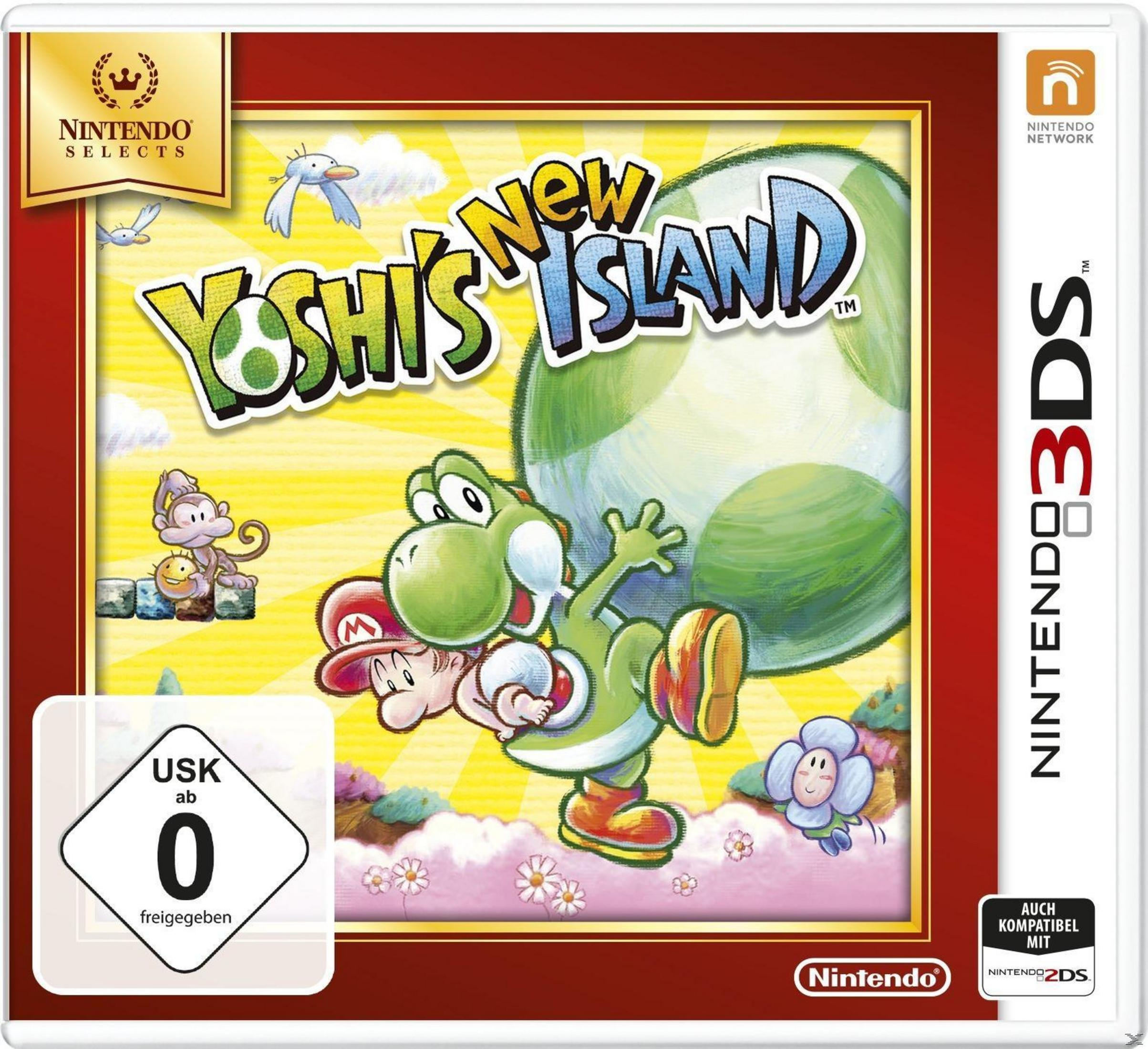 Custodia del gioco Yoshi's Island. Yoshi e Mario sulla copertina, sfondo isola verde.