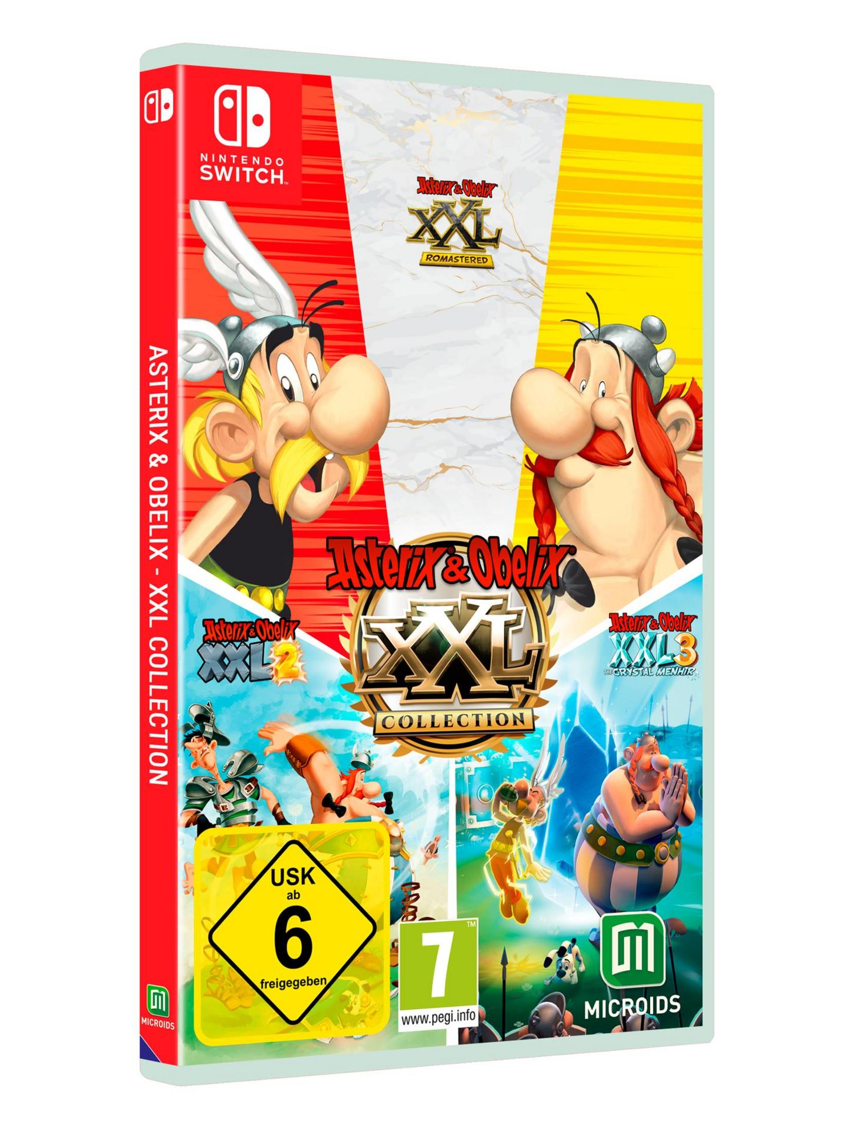 Nintendo Switch Spielhülle: Asterix & Obelix XXL Collection, mit Spielfiguren.