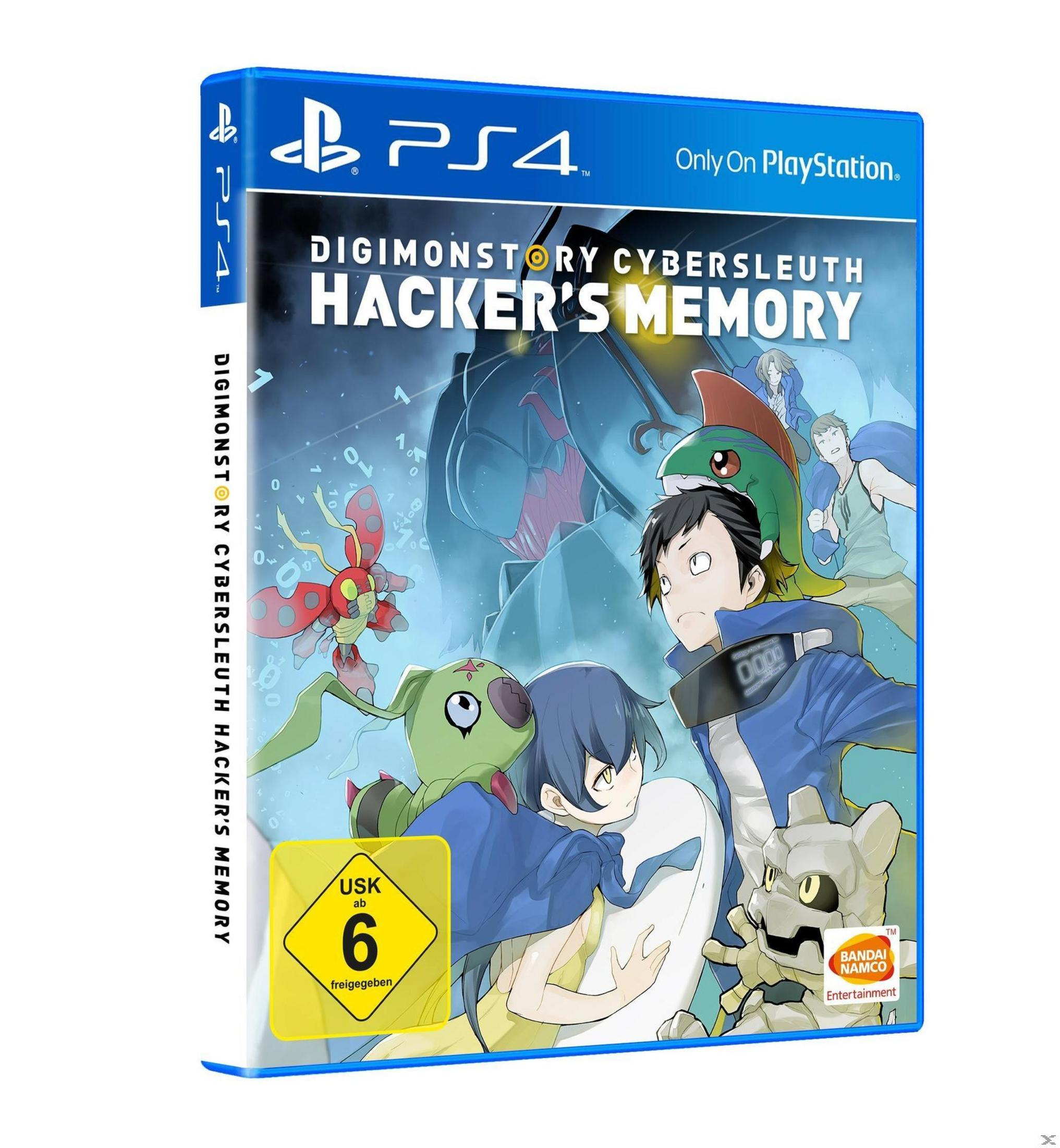 Pudełko z grą Digimon Story Cyber Sleuth. Postacie z anime, kolory niebieski i biały, logo PS4.