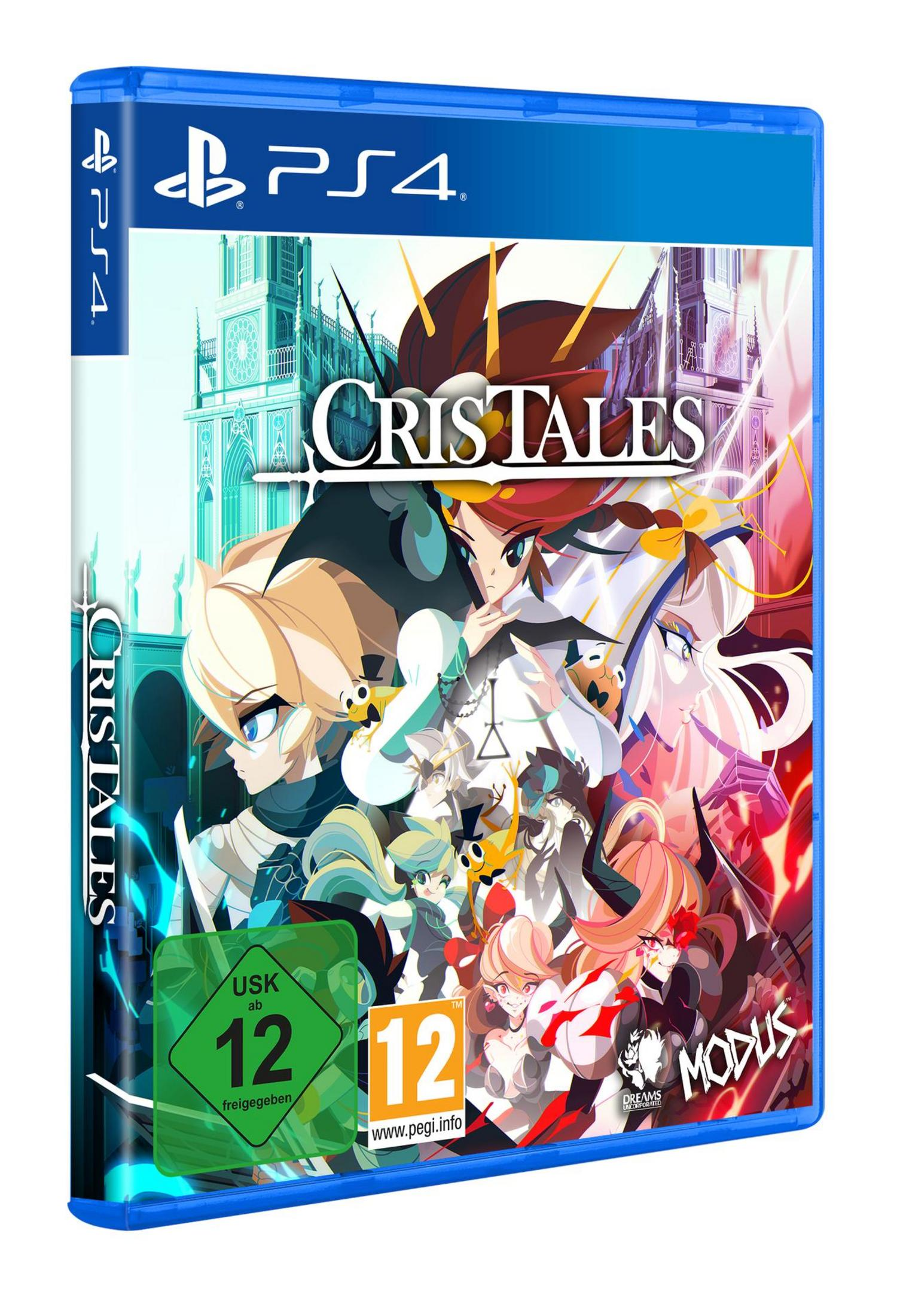 Cristales PS4 Spielhülle, mit Spielcharakteren auf dem Cover.