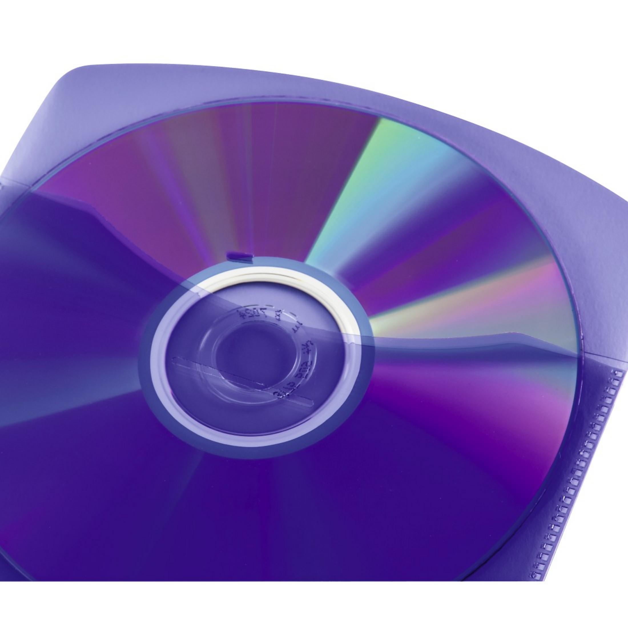 Un CD violet dans un étui violet transparent.