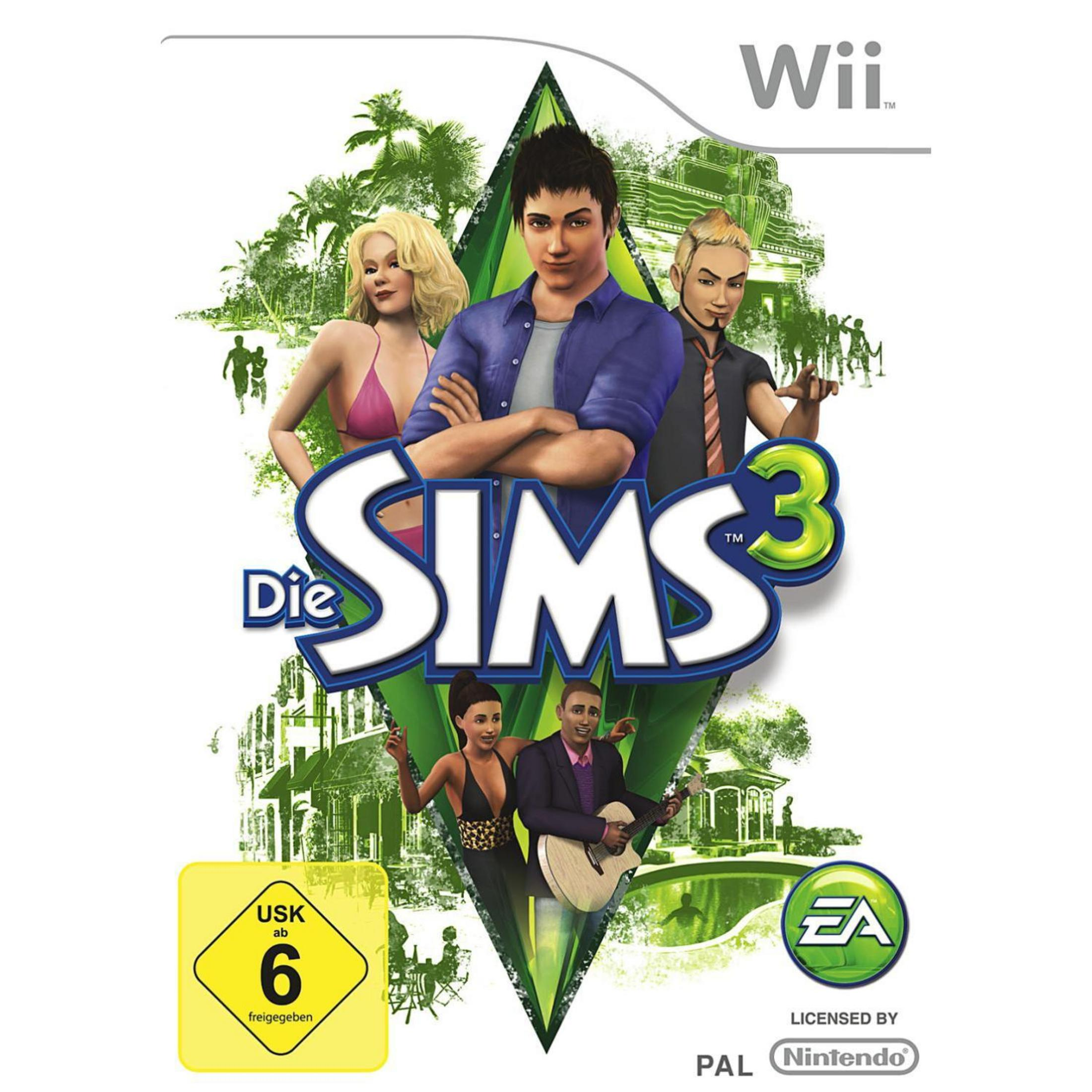Spielbox mit Personen auf dem Cover, grüner Hintergrund.