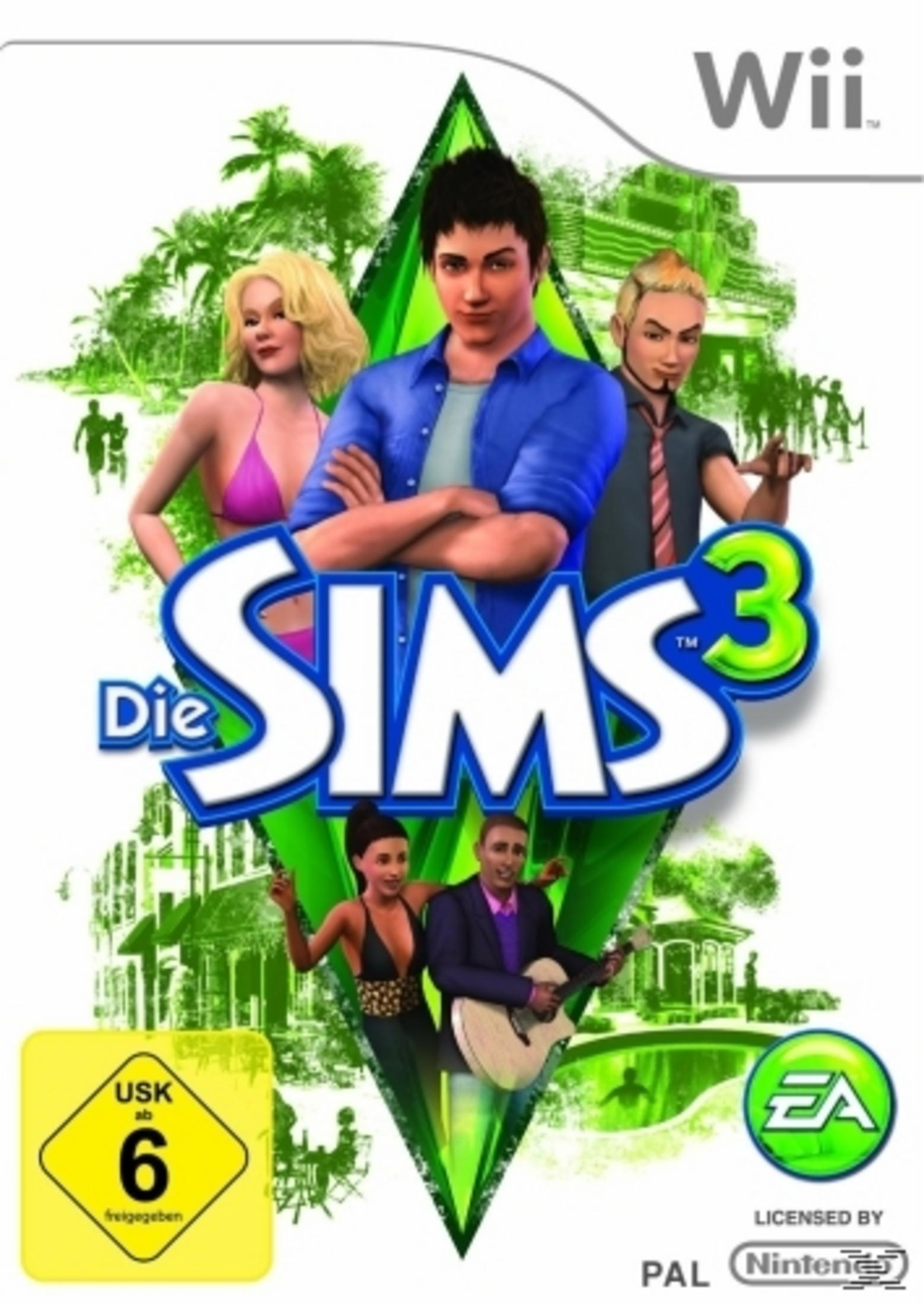 Videospiel-Box-Art für Die Sims 3. Charaktere und ein Haus sind abgebildet.
