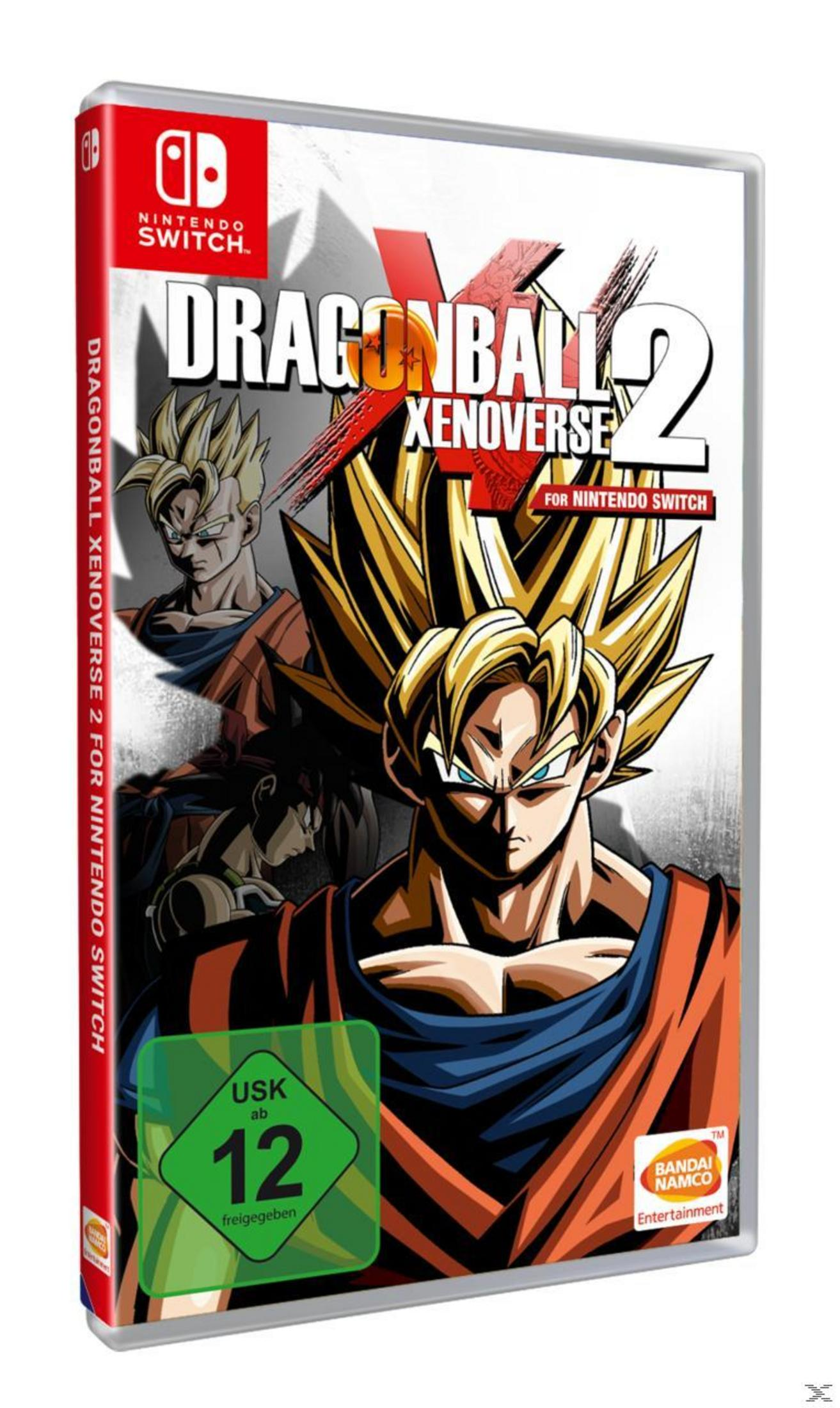 Scatola del gioco Nintendo Switch per Dragon Ball Xenoverse 2. Presenta Goku in una posa di combattimento.