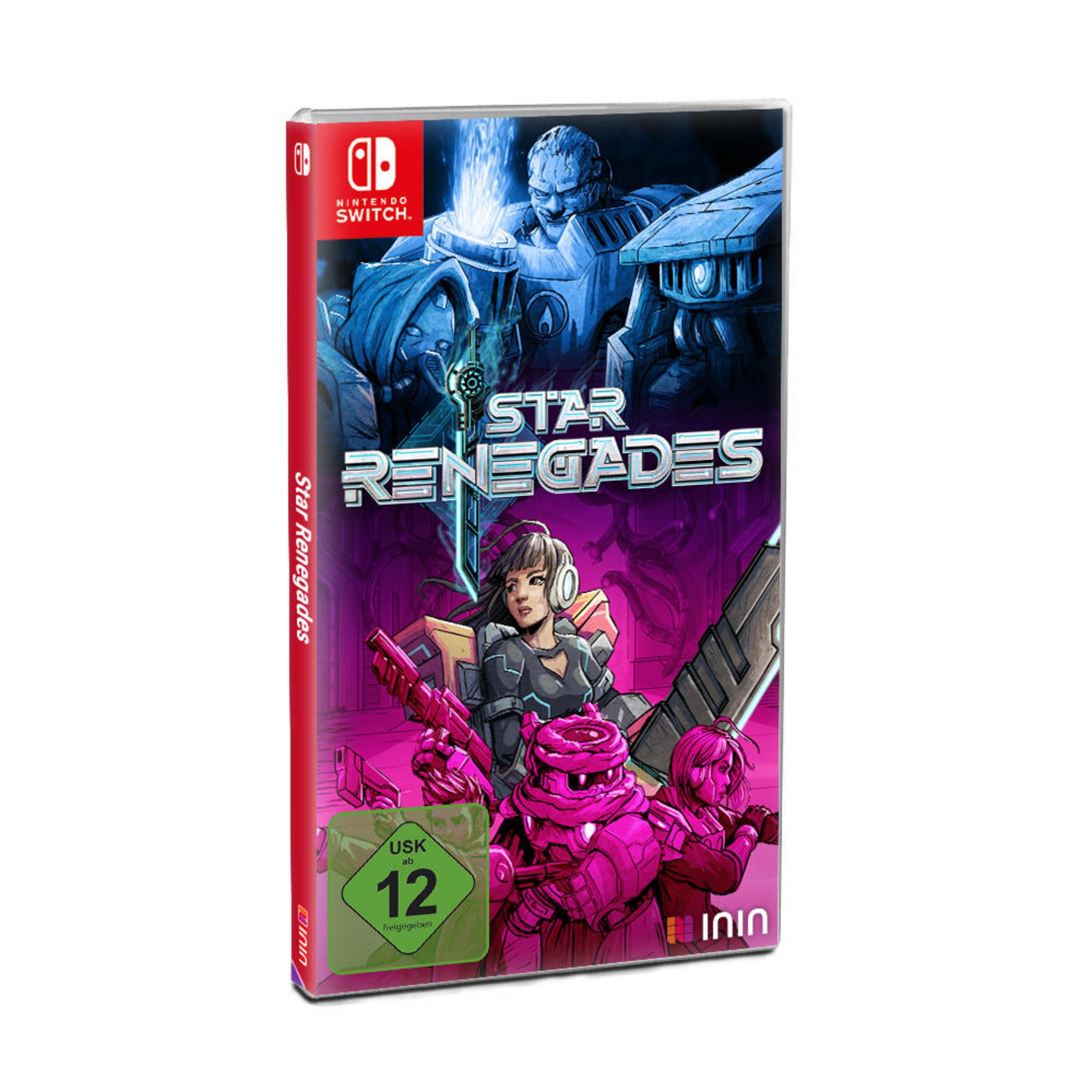 Nintendo Switch-Spielbox für Star Renegades, mit Charakteren und Actionszenen.