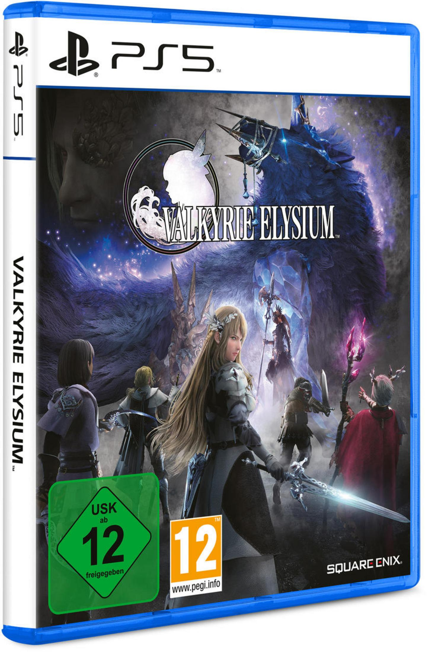 PS5-Spielhülle für Valkyrie Elysium. Enthält Cover-Art mit Charakteren und Fantasy-Setting.
