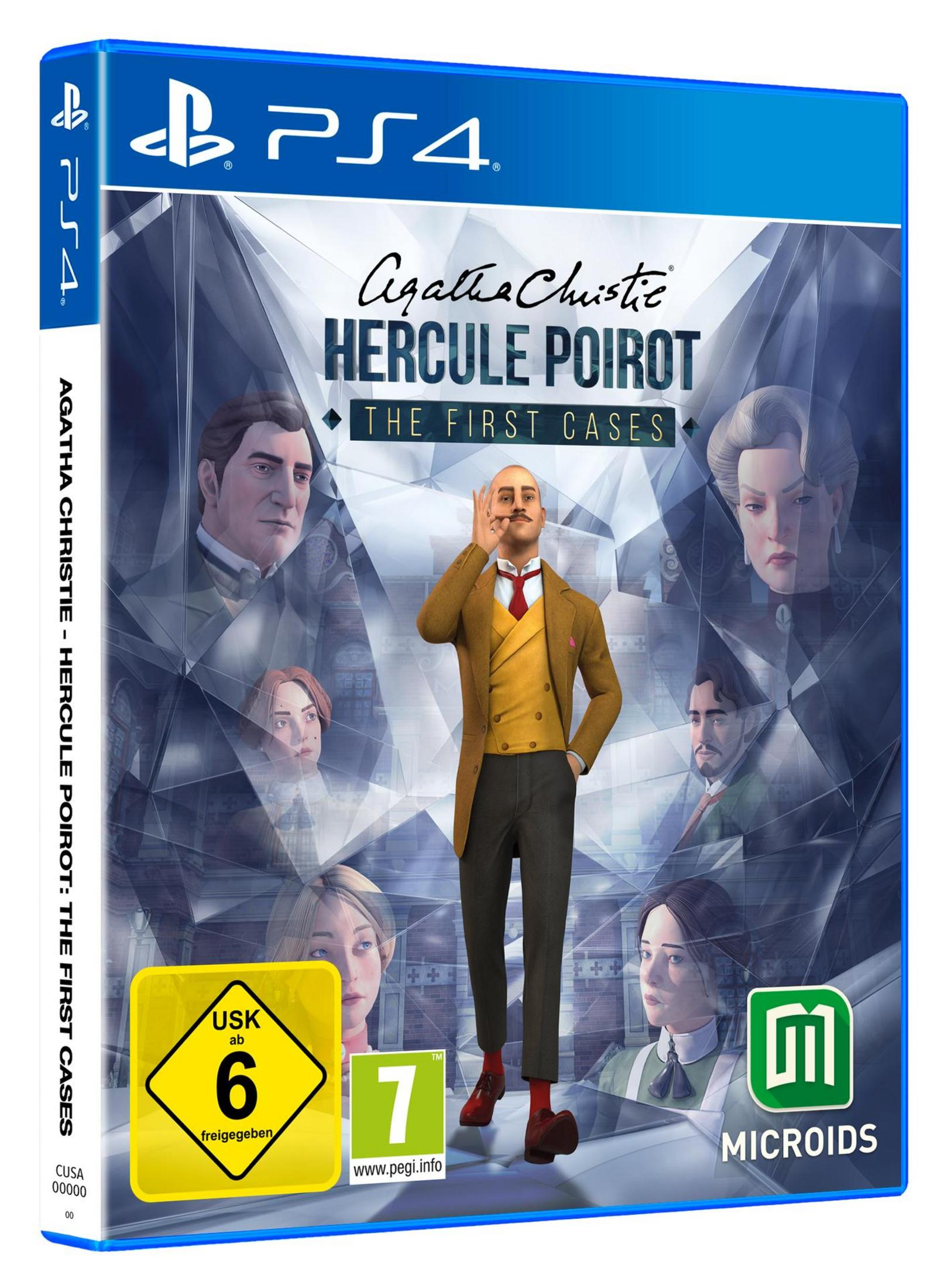 Scatola del videogioco di Agatha Christie: Hercule Poirot. Personaggi in illustrazione dettagliata.