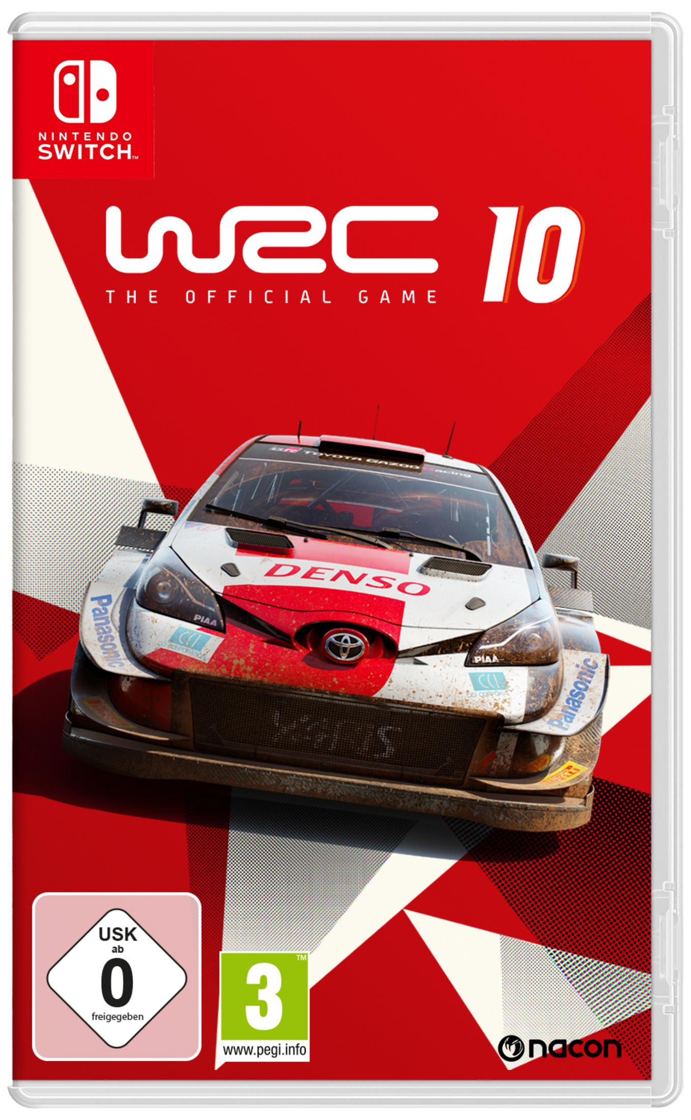 Nintendo Switch game cover: Raceauto op rode en witte achtergrond met titel en logo.