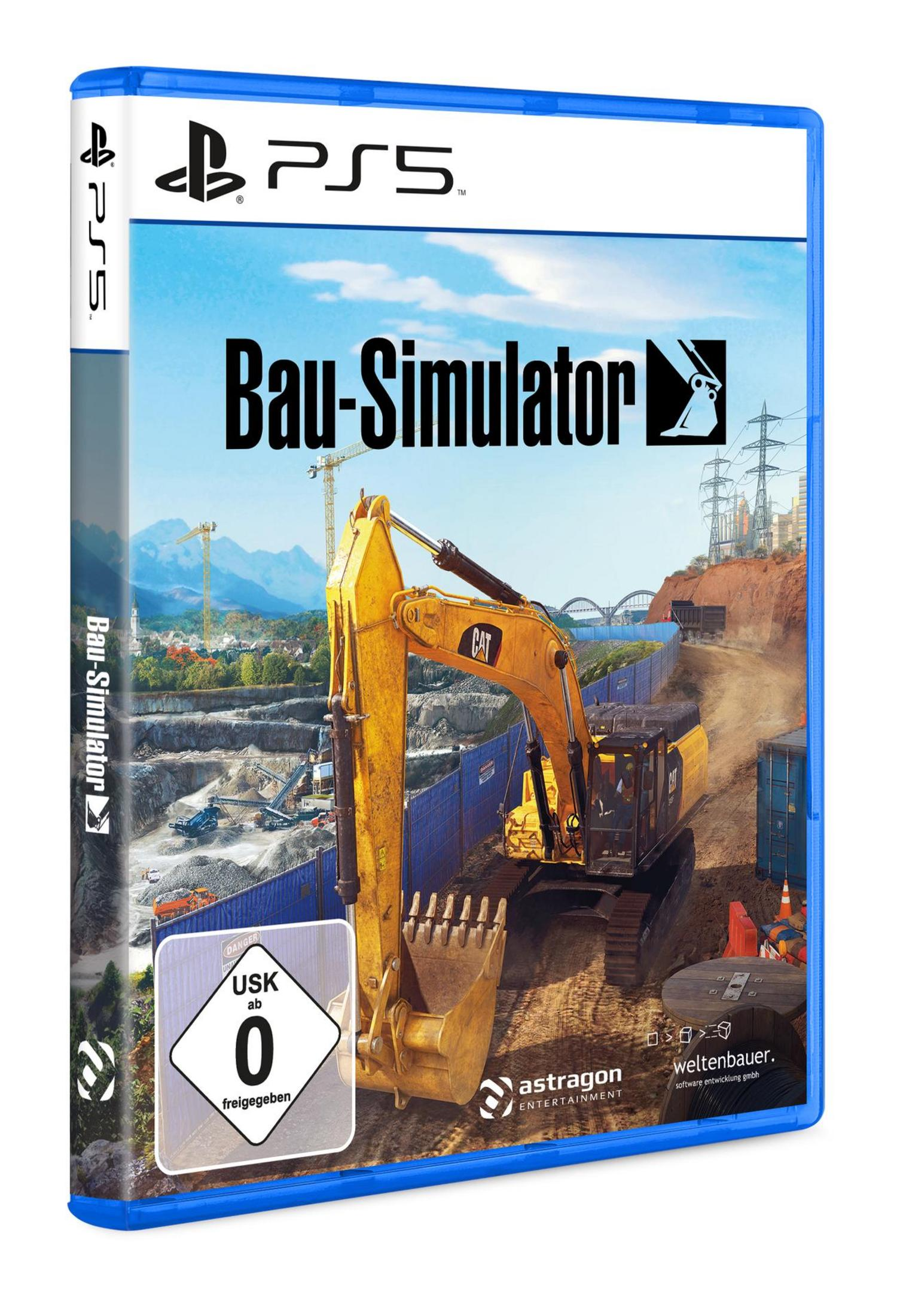 PS5-Spielehülle von Bau-Simulator. Enthält einen gelben Bagger.