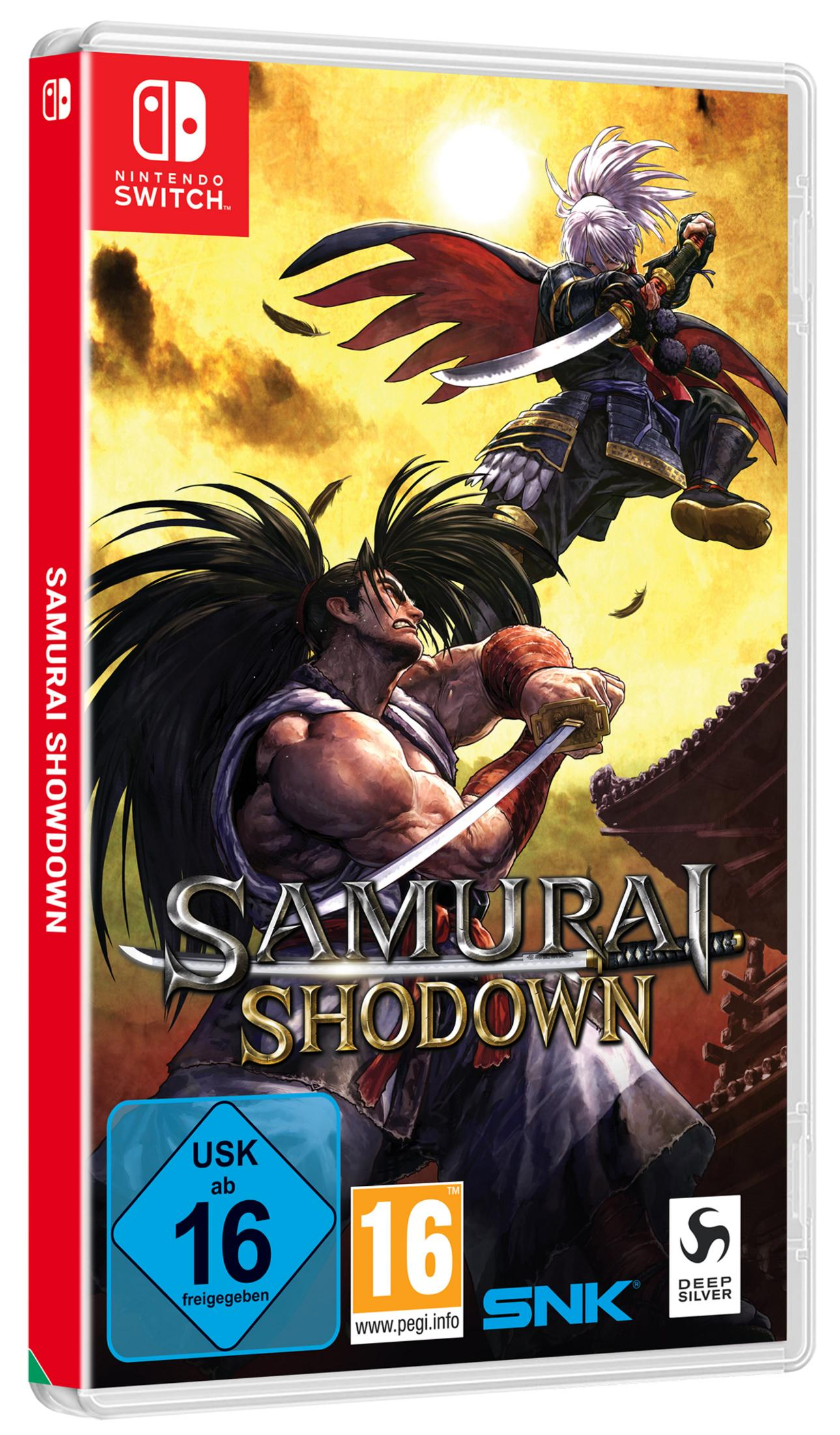 Samurai kämpfen auf dem Spielcover. Der Spieletitel ist Samurai Shodown. Das Switch-Logo befindet sich oben links.