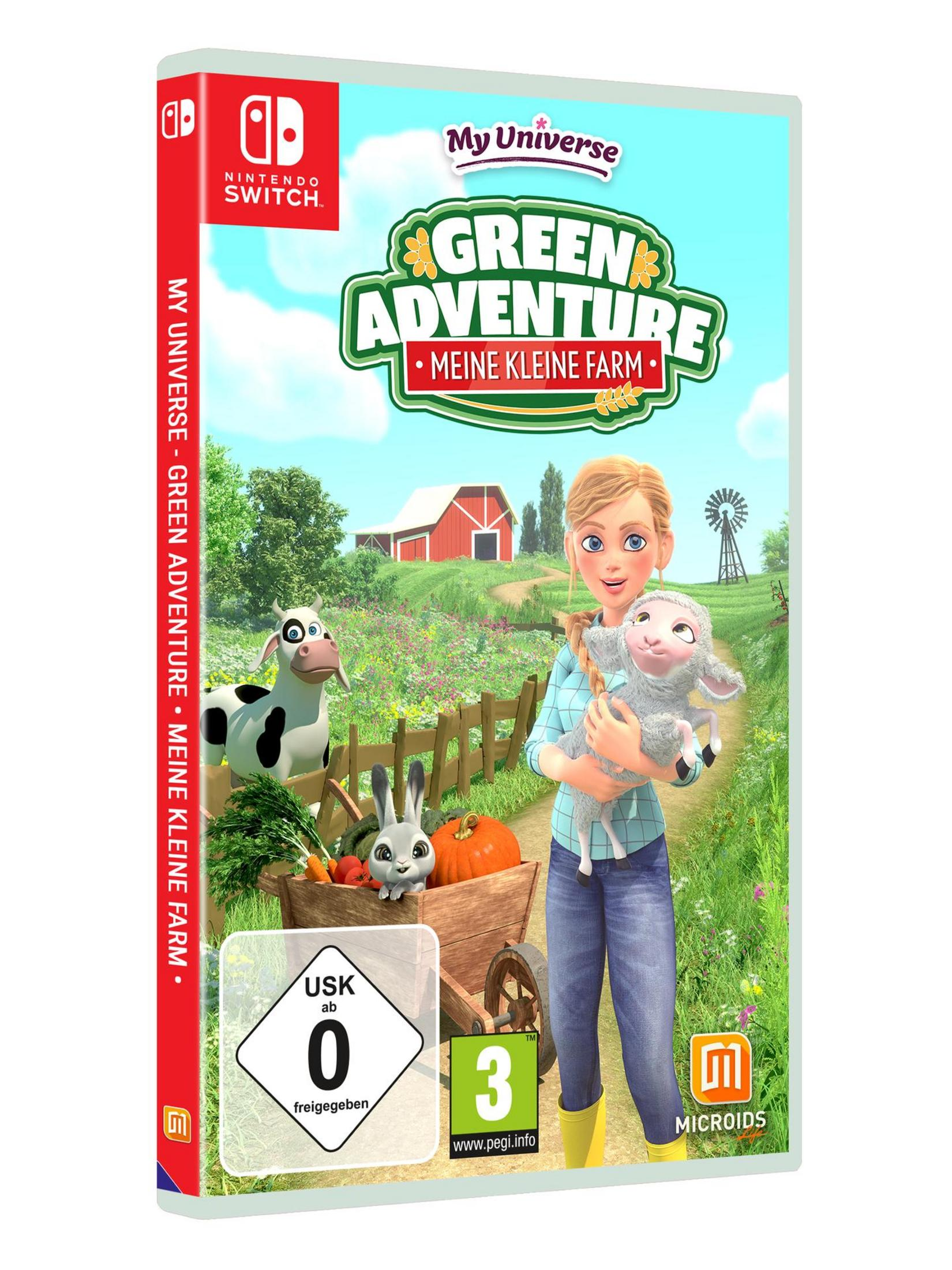 Spielhülle für Nintendo Switch: My Universe - Green Adventure. Ein Mädchen mit Lamm, Kuh und Gemüse.