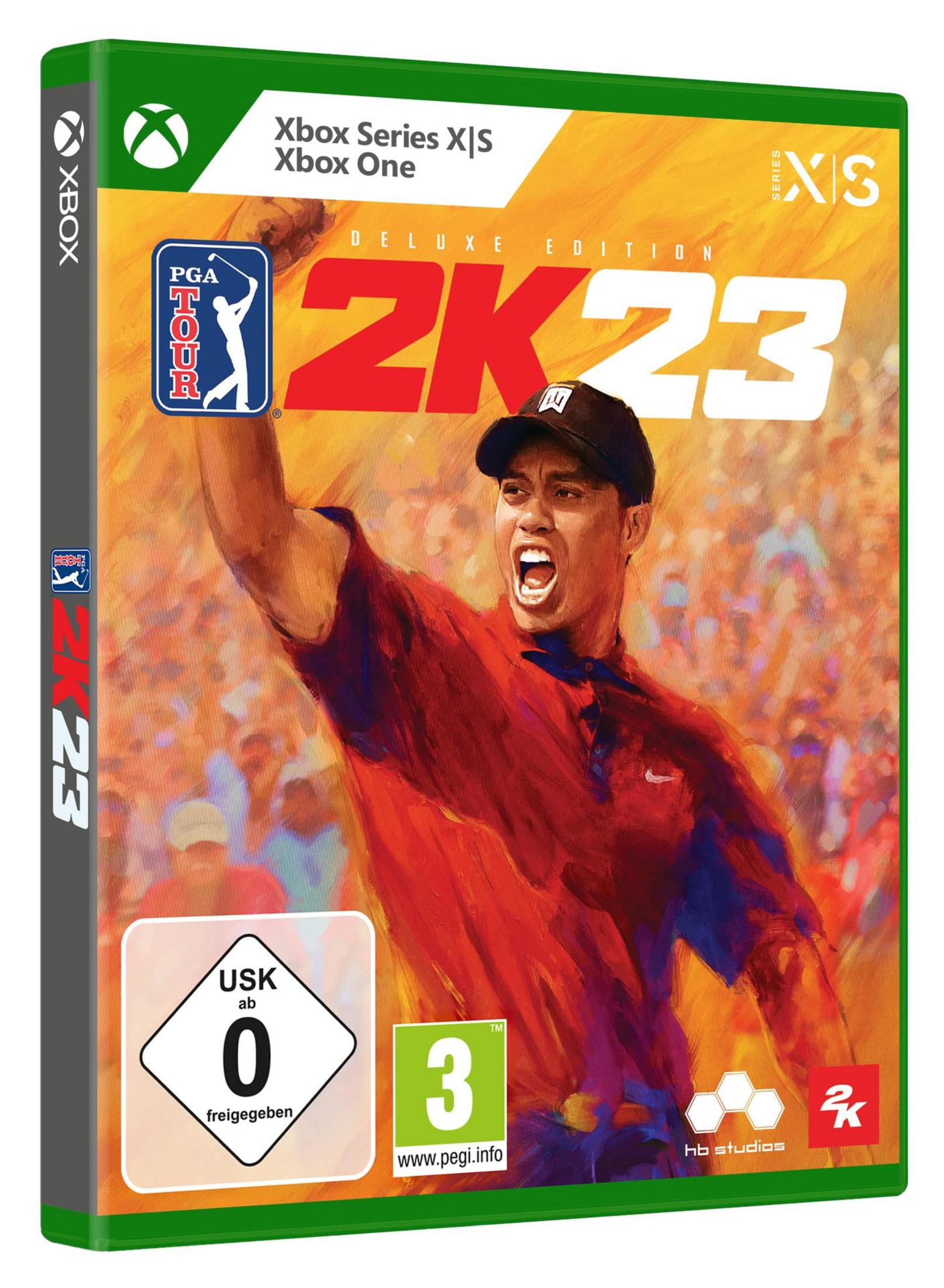 PGA Tour 2K23 Deluxe Edition Spielbox mit Tiger Woods.
