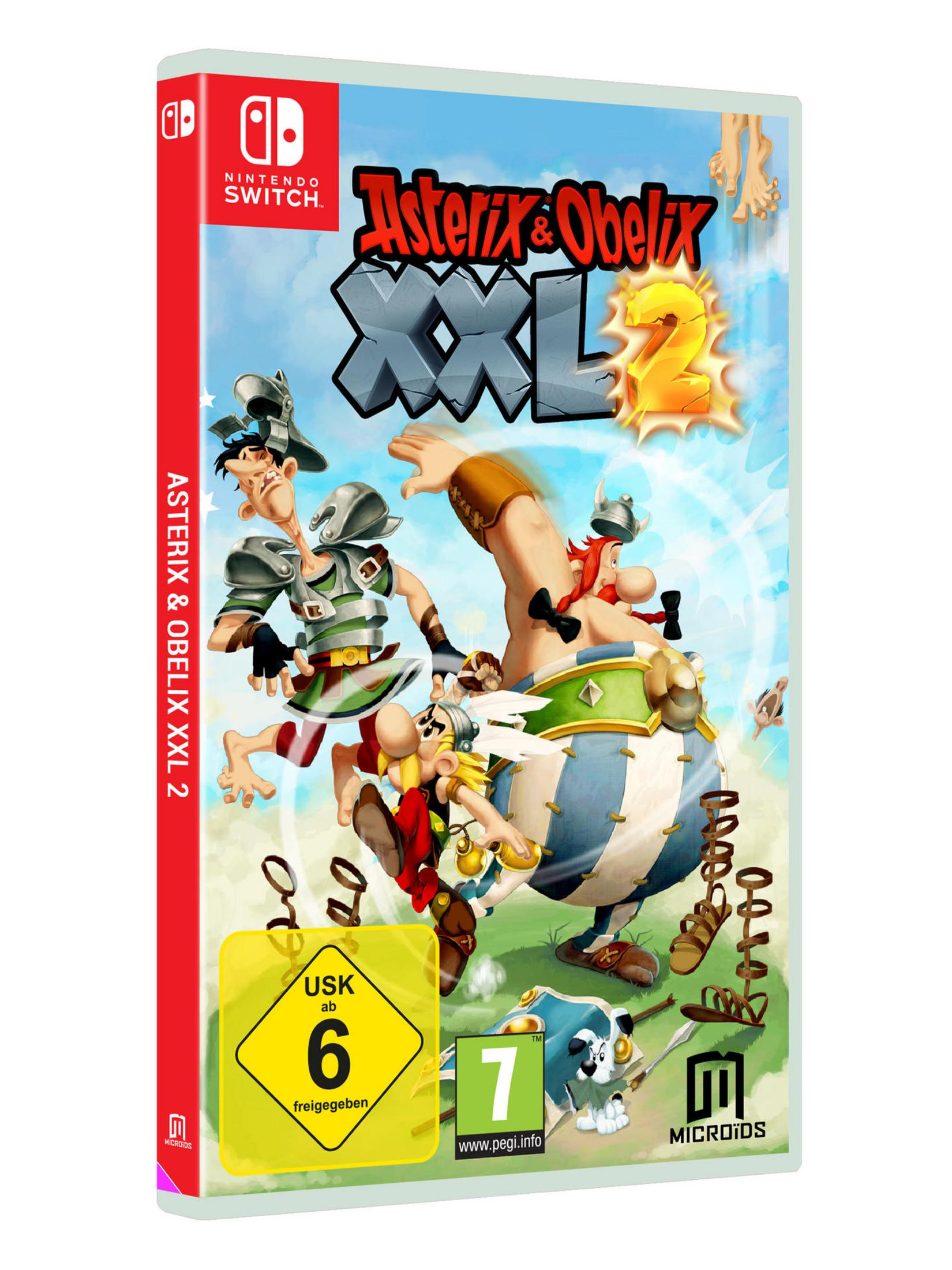 Asterix & Obelix XXL 2 Spielhülle für Nintendo Switch. Zeigt Zeichentrickfiguren.