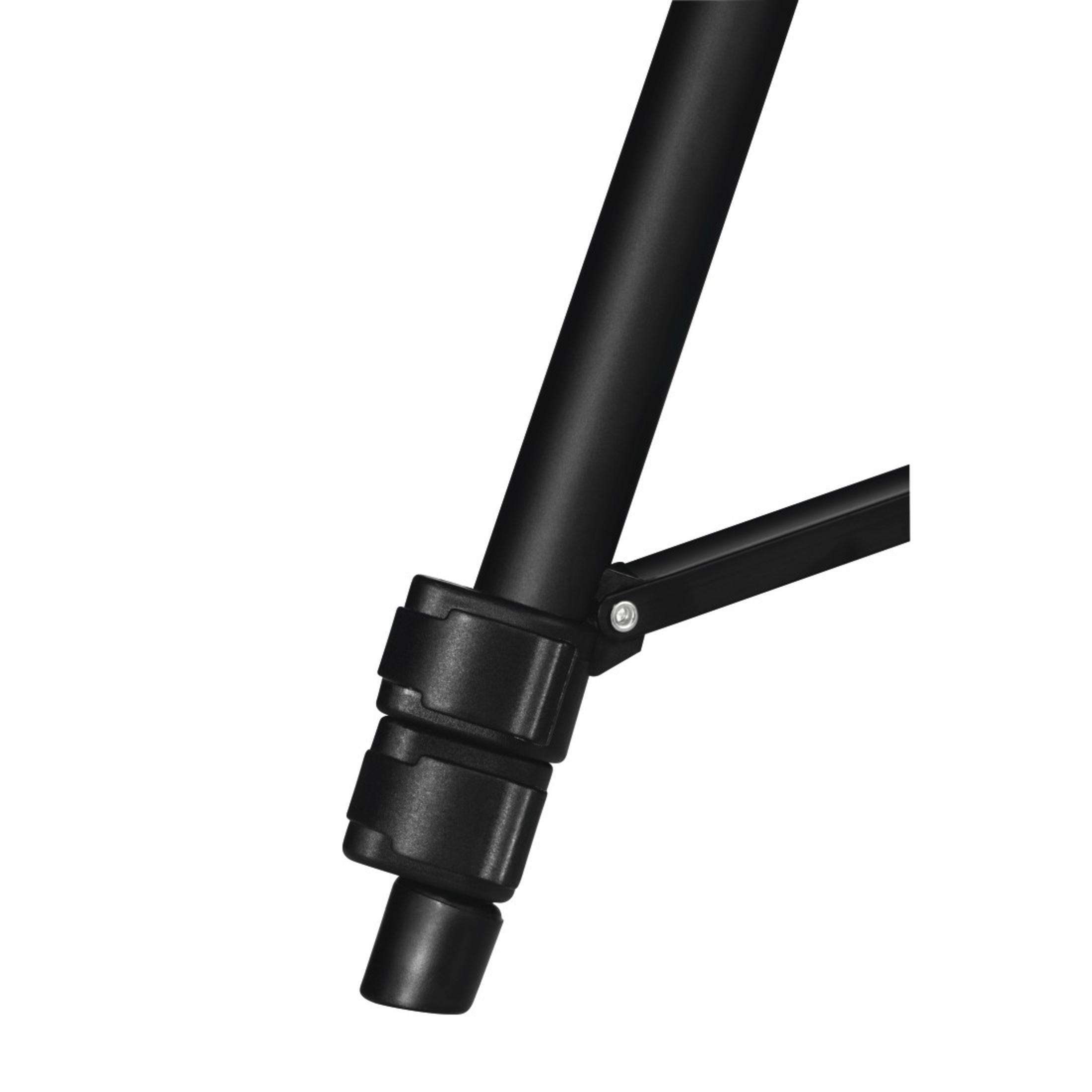 Czarna noga statywu i część przegubu z nogą.