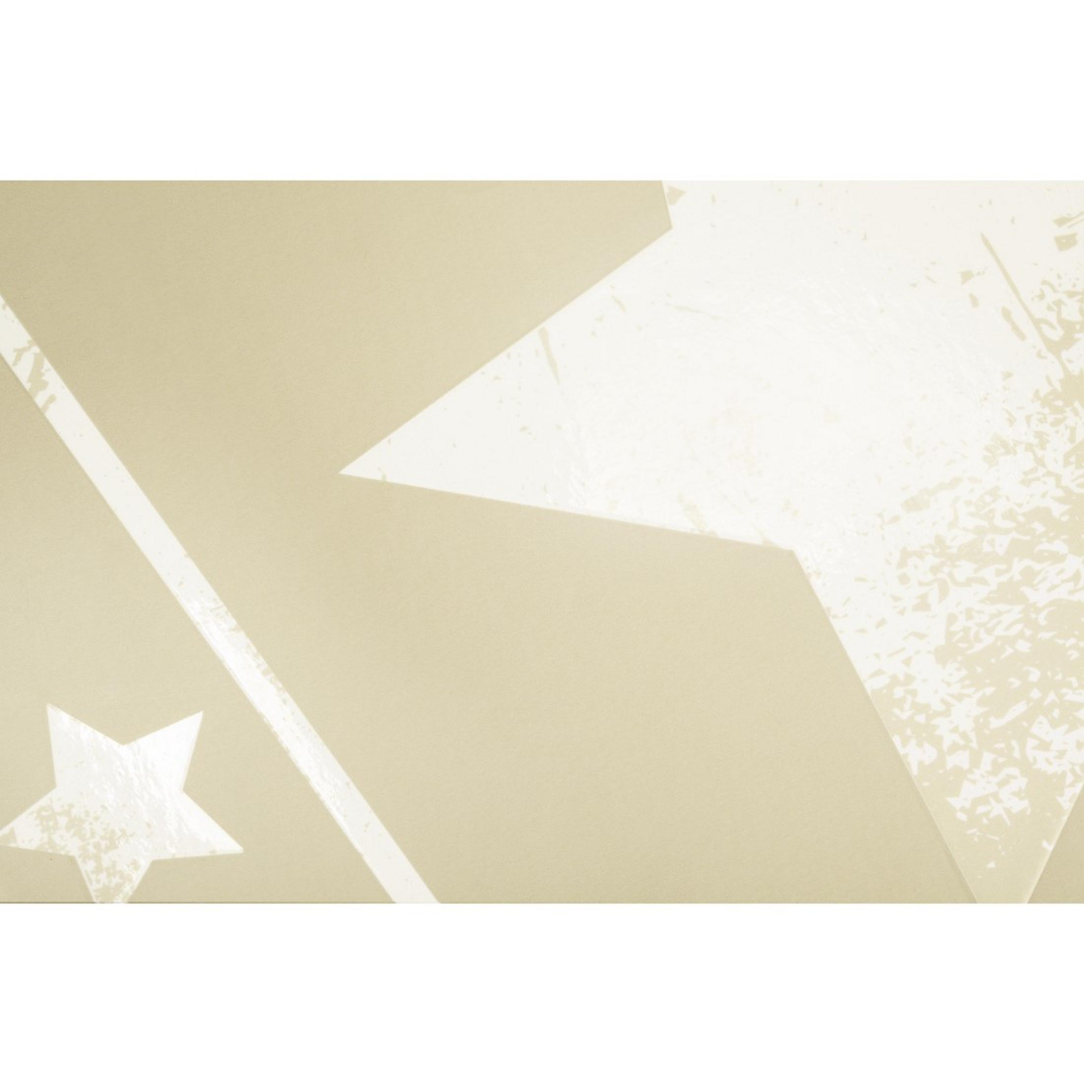 Beżowe tło z białymi gwiazdami i paskiem.