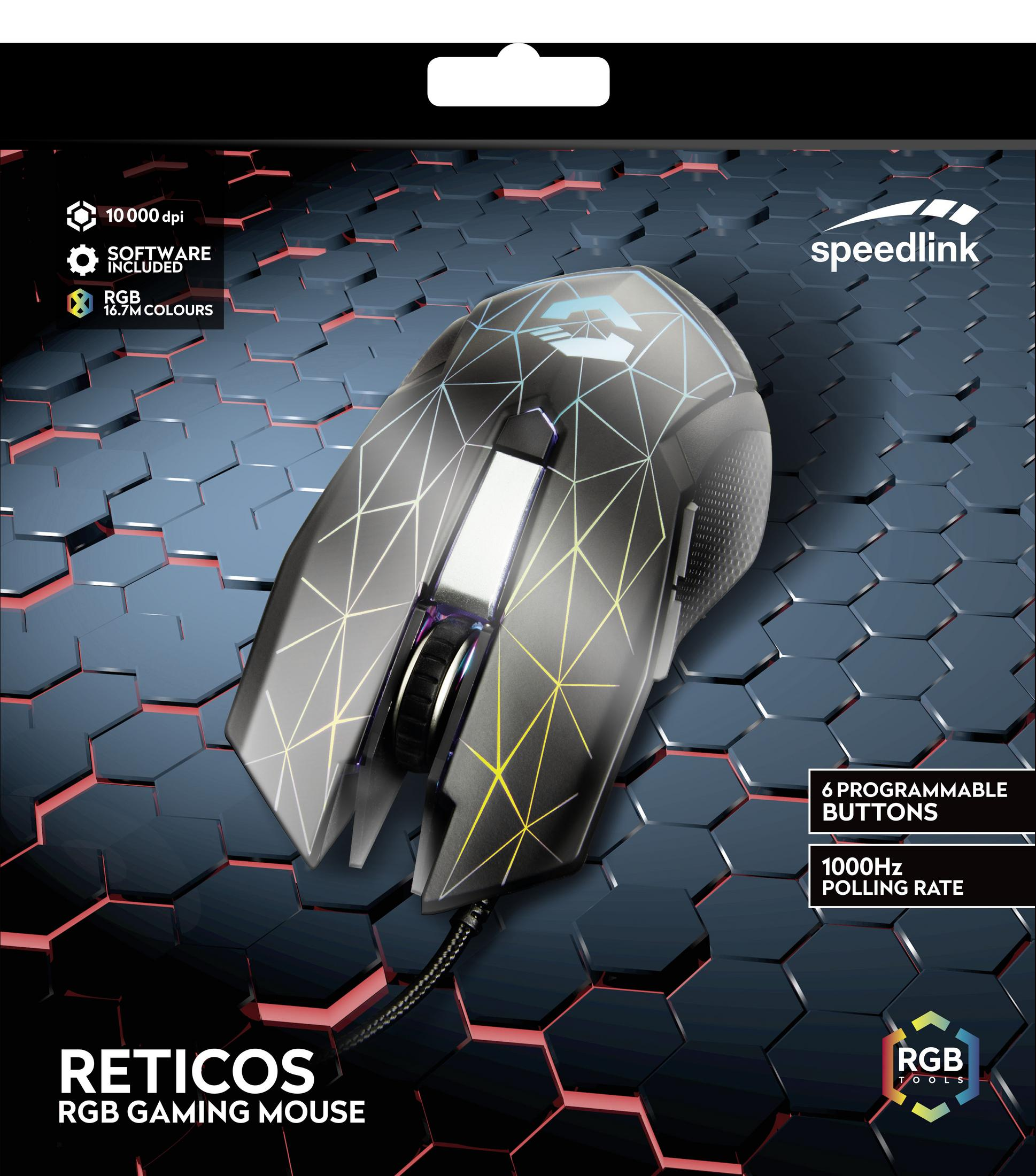 RETICOS MOUSE SPEEDLINK Gaming Maus, RGB SL-680011-BK GAMING Schwarz BLACK