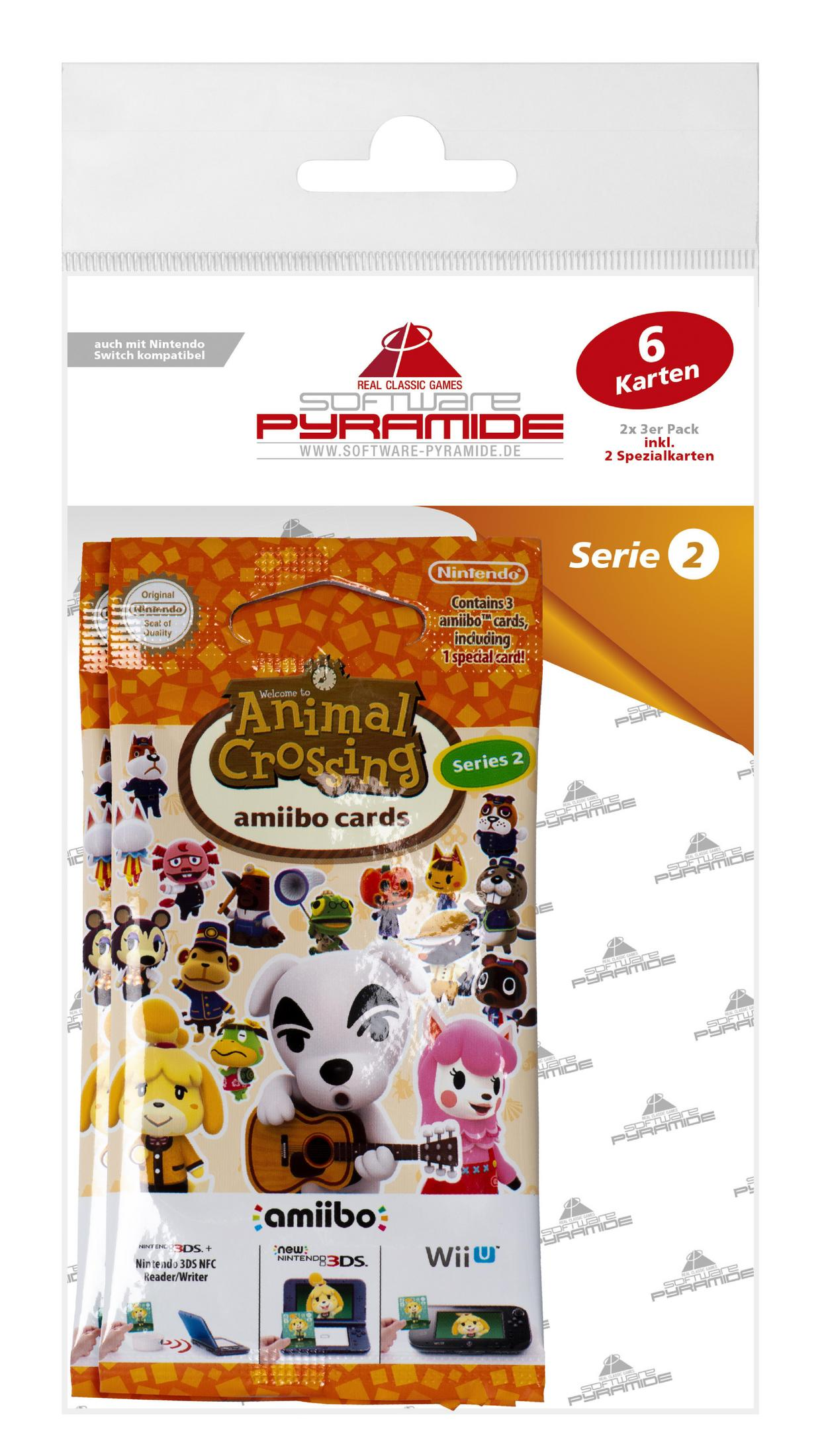 Animal Crossing Amiibo-Kartenpackung. Serie 2. Enthält 6 Karten und 2 Spezialkarten.