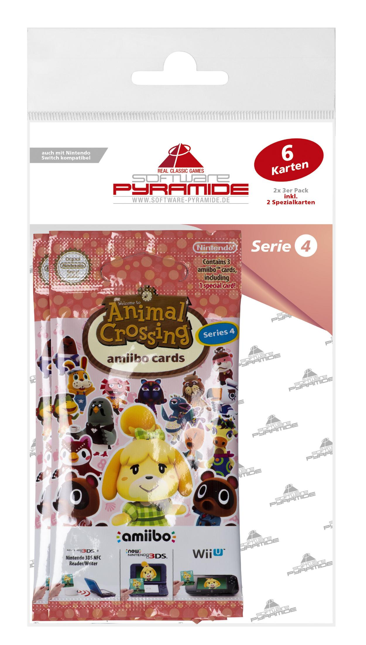 Animal Crossing Amiibo-Kartenpackung. Die Packung zeigt verschiedene Animal Crossing-Charaktere und das Wii U-Logo.