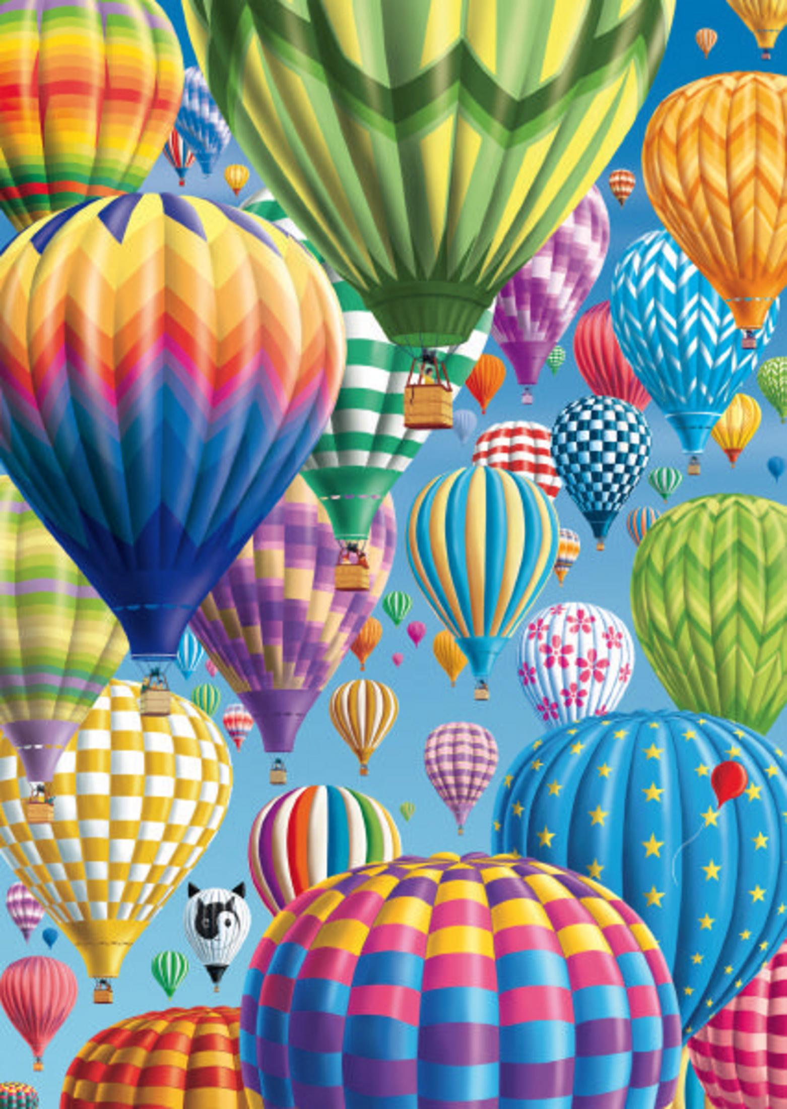 Globos aerostáticos de colores llenan el cielo.