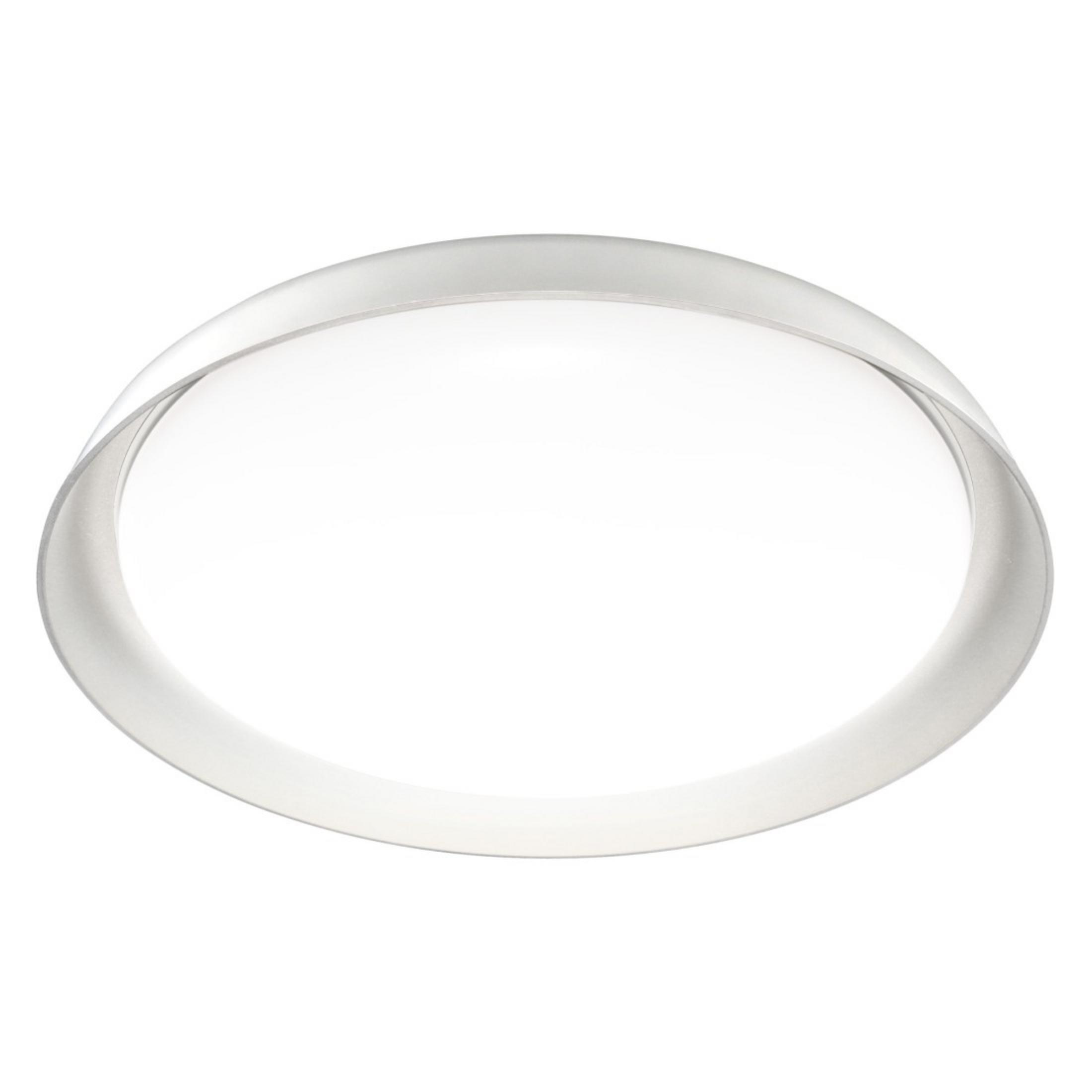 Eine klare, oval geformte Leuchte. Weißer Hintergrund.