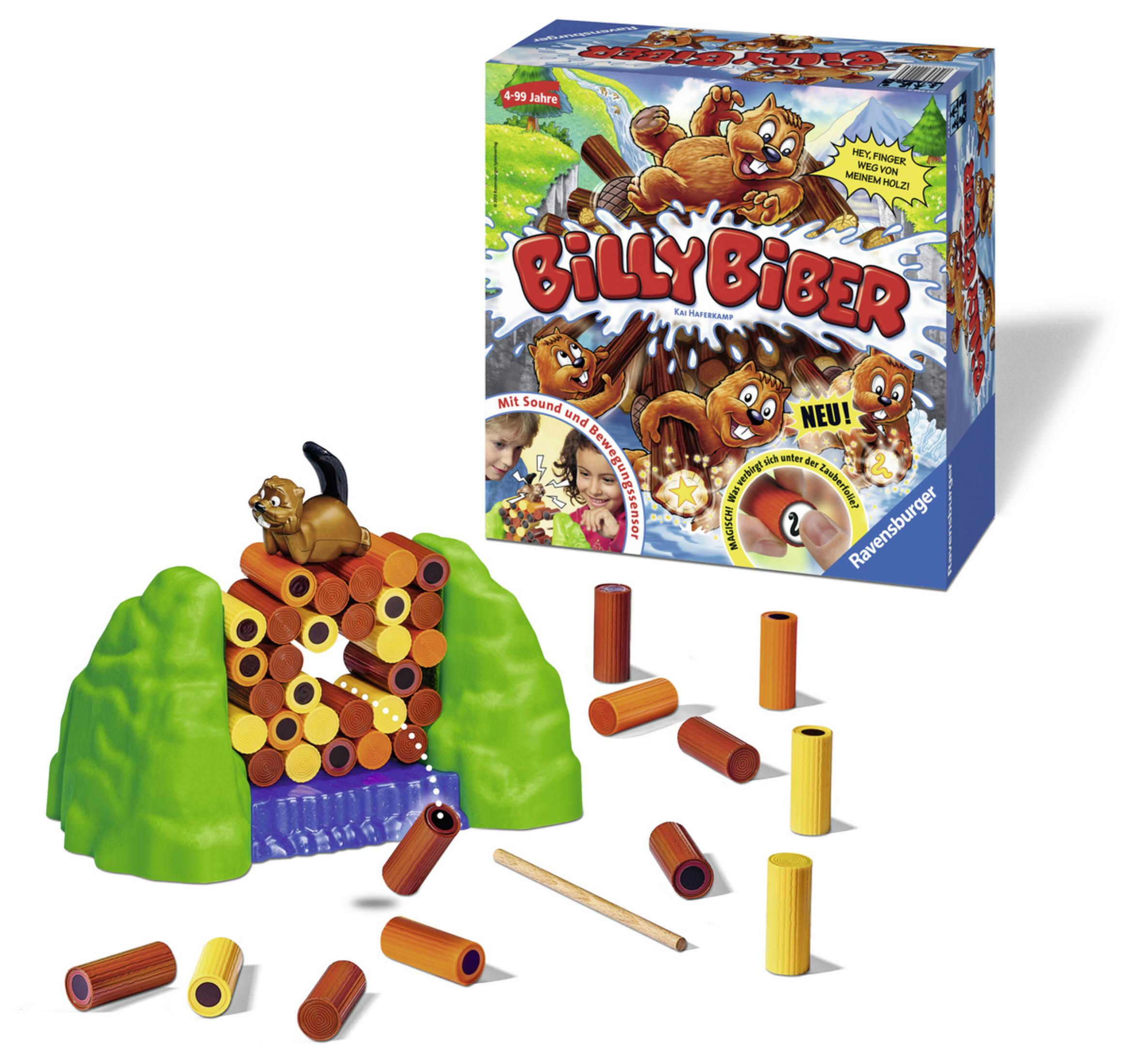 Gra planszowa z bobrem na szczycie kłód.