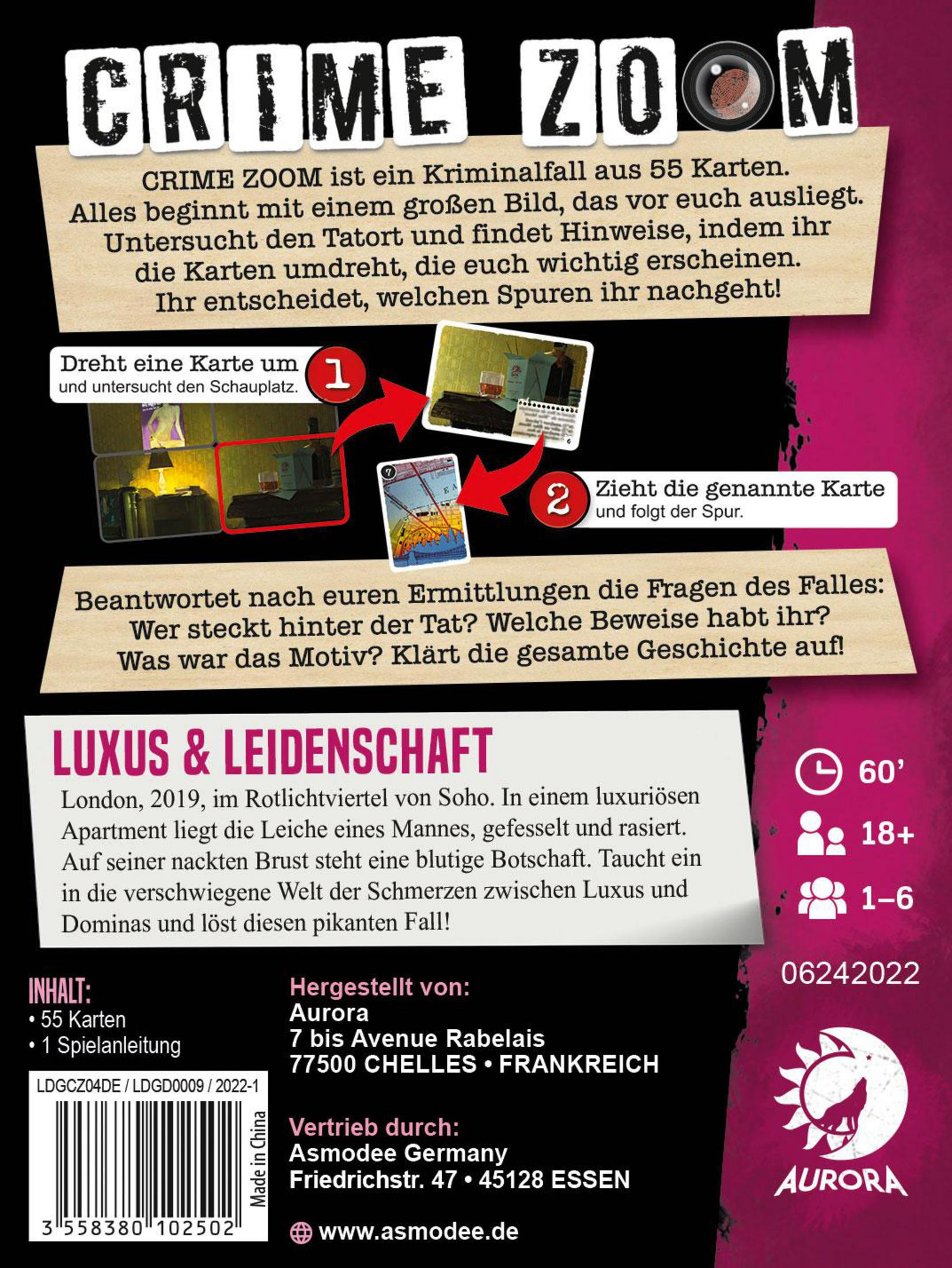 LUXUS CRIME - ZOOM AURORA & LDGD0009 LEIDENSCHAFT Strategiespiel